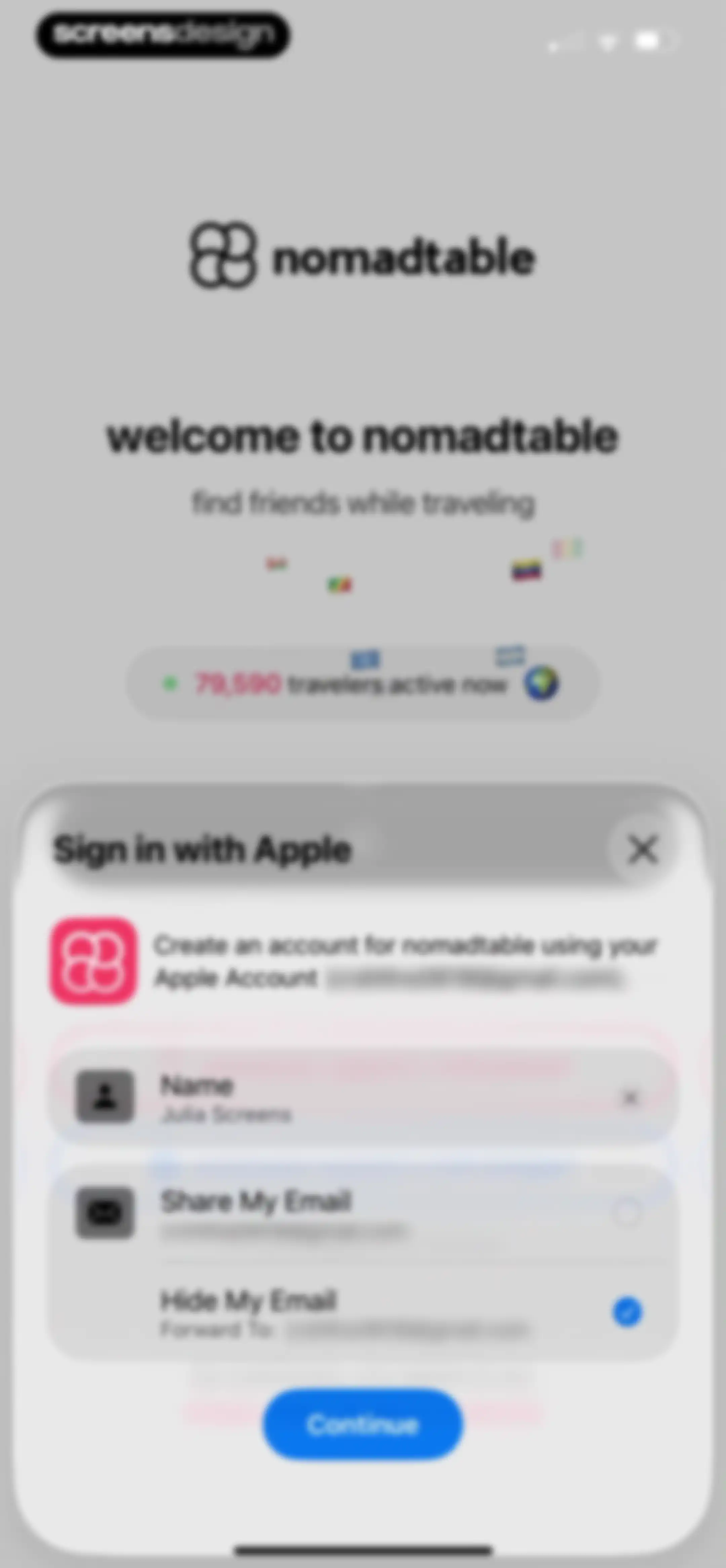 nomadtable: travel friends screen 4