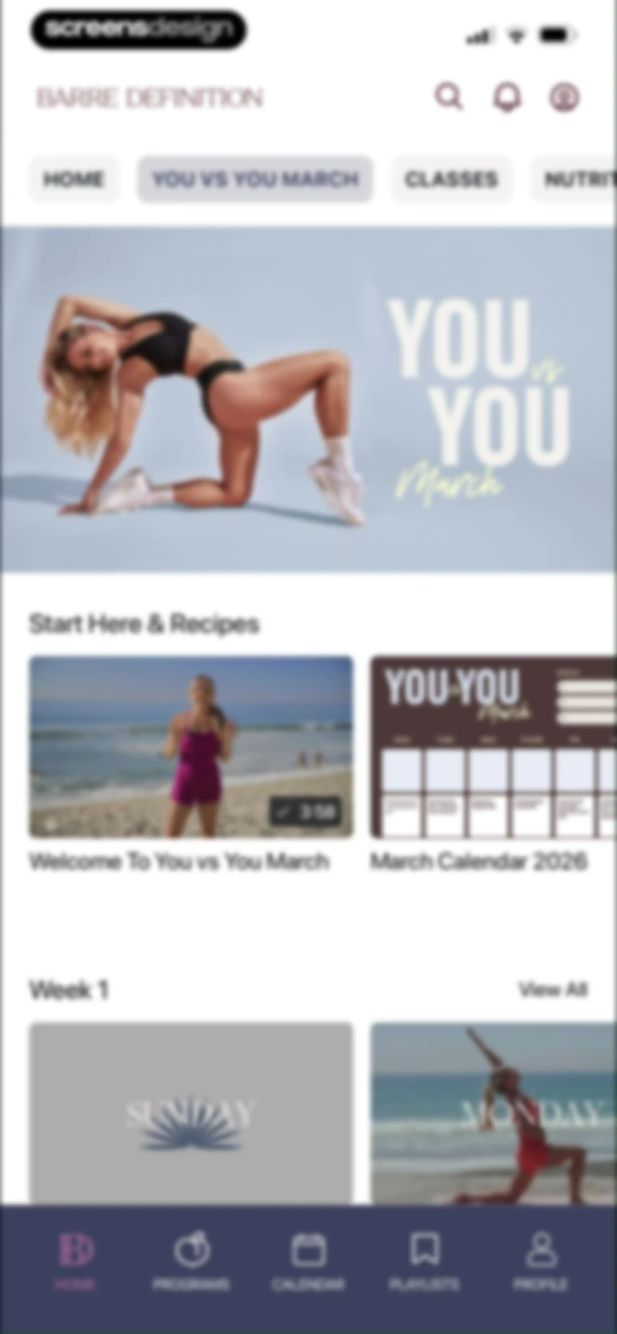 Barre Definition screen 59
