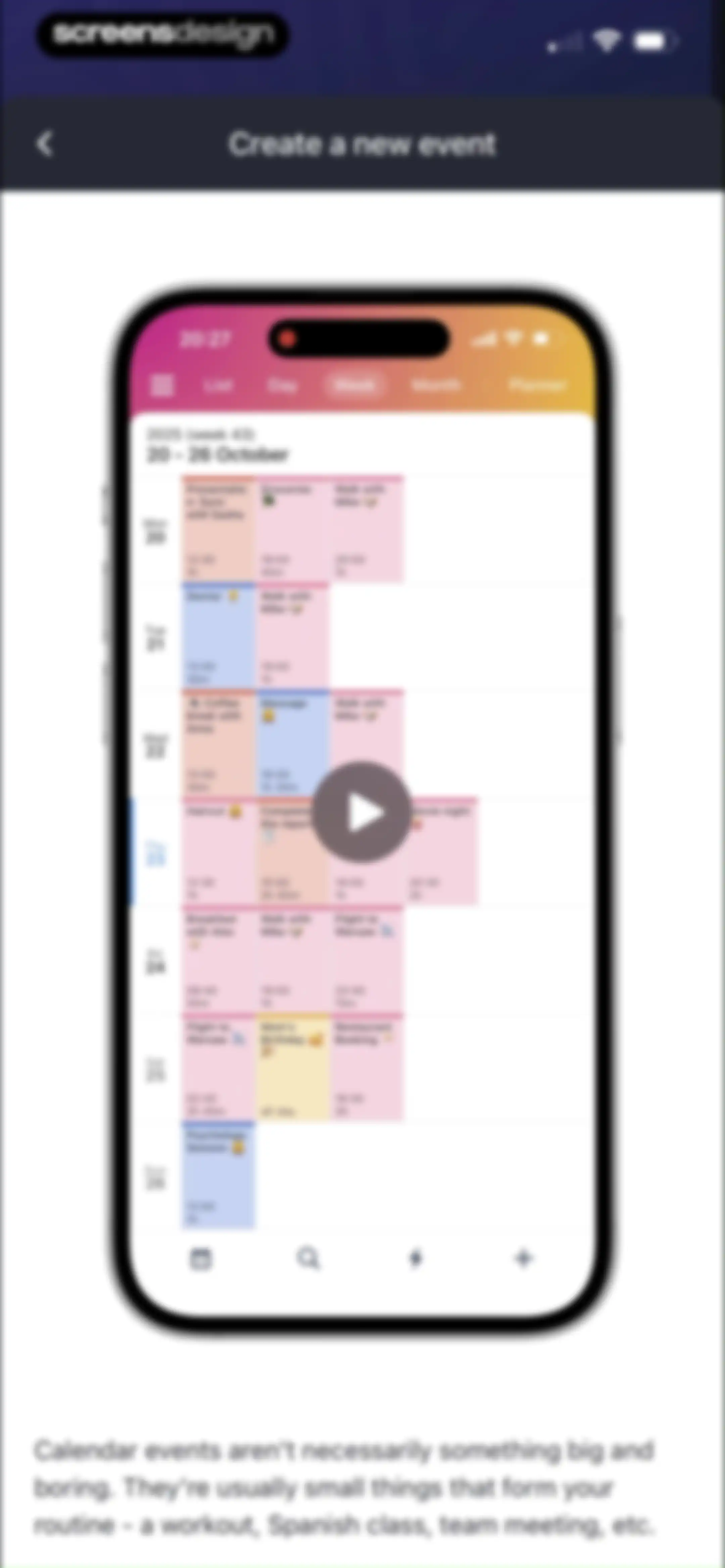 Calendars: Schedule Planner screen 90