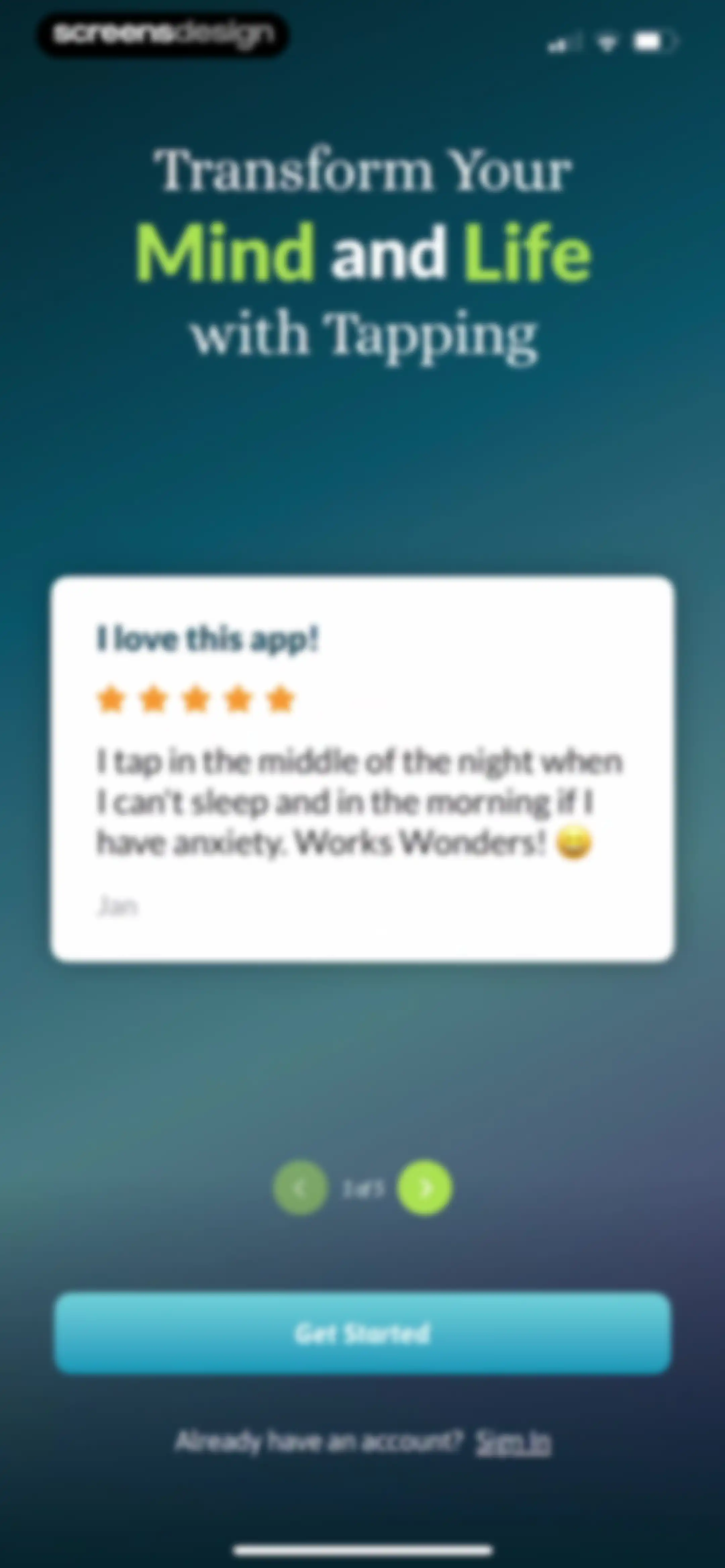 The Tapping Solution screen 3