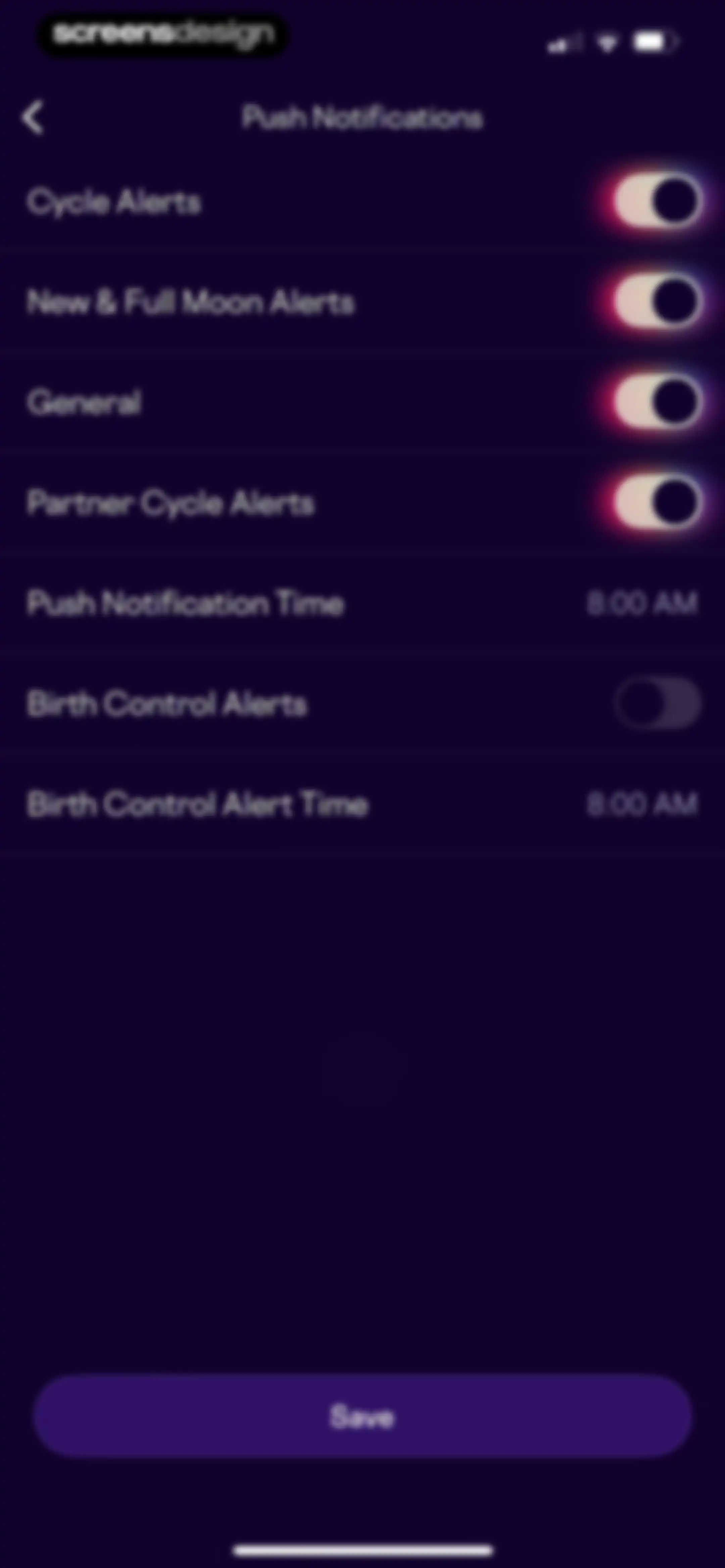 Stardust Period Tracker screen 148