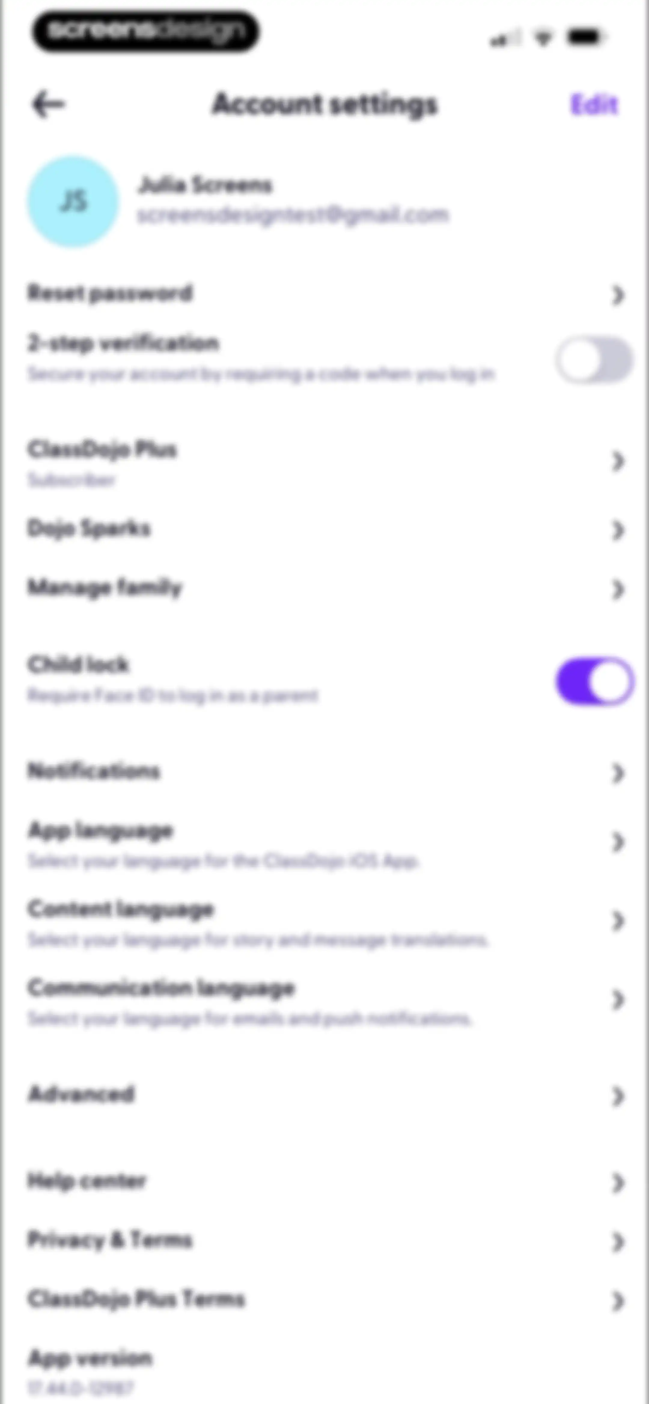 ClassDojo screen 142