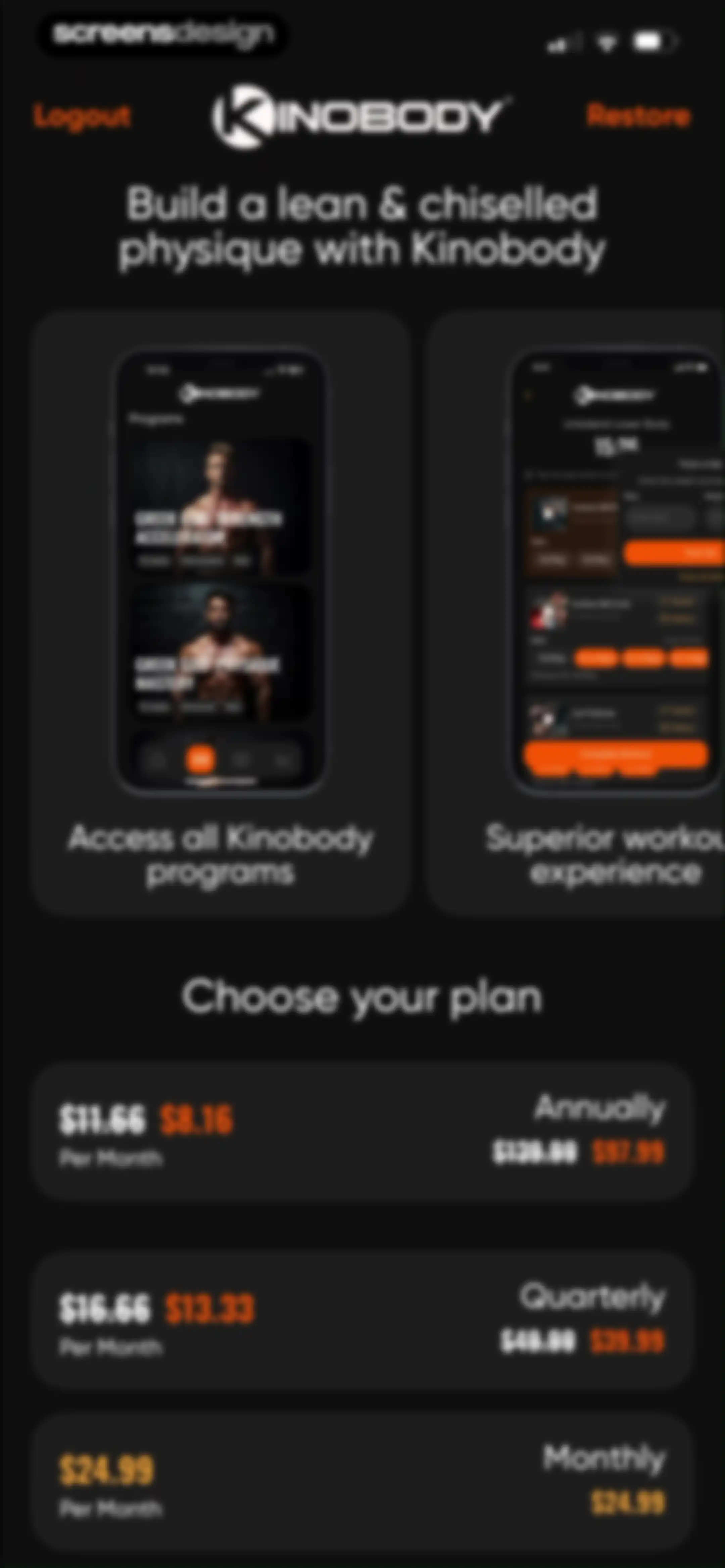 Kinobody Fitness screen 6