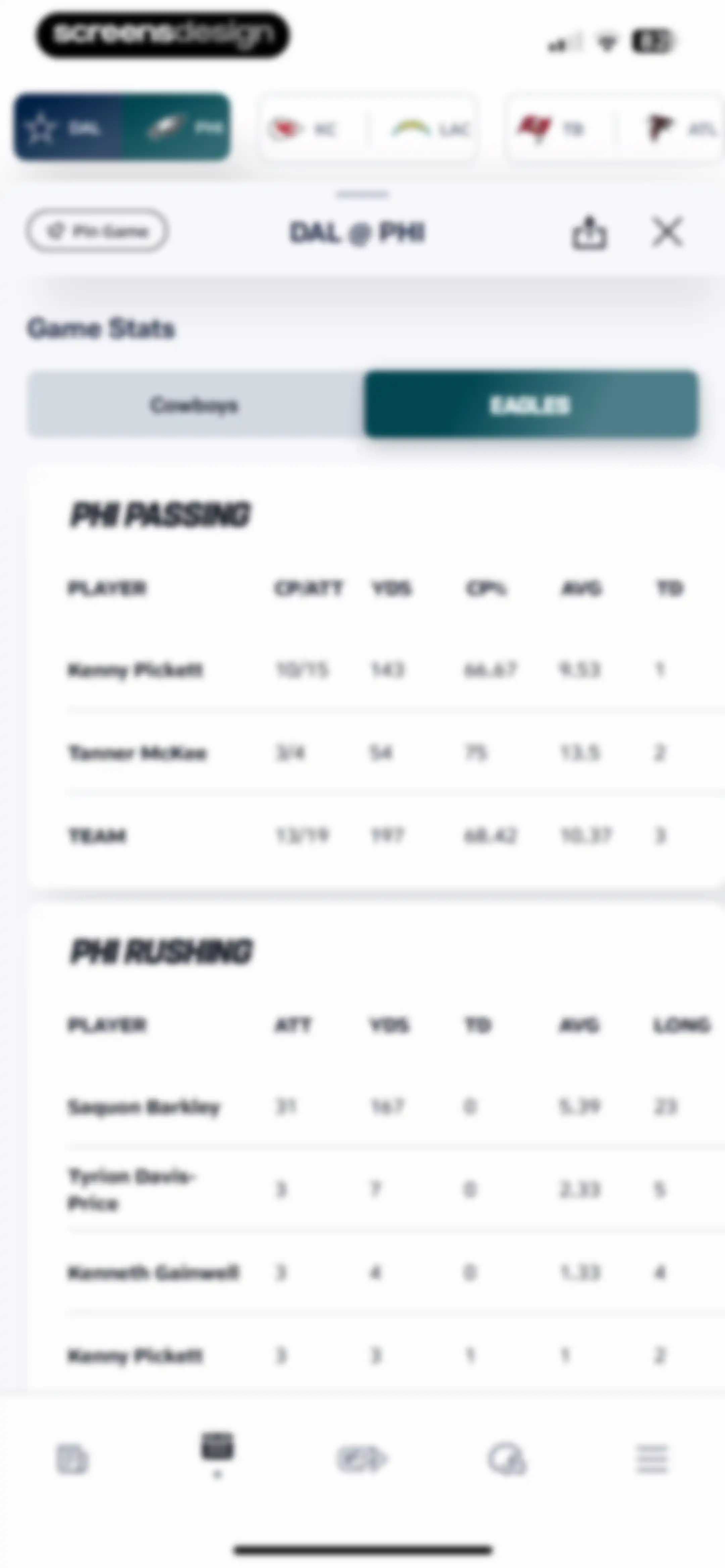 NFL screen 84