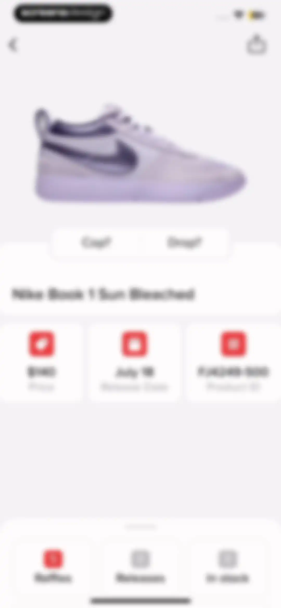 Sneakers Drops: Release＋Raffle screen 21