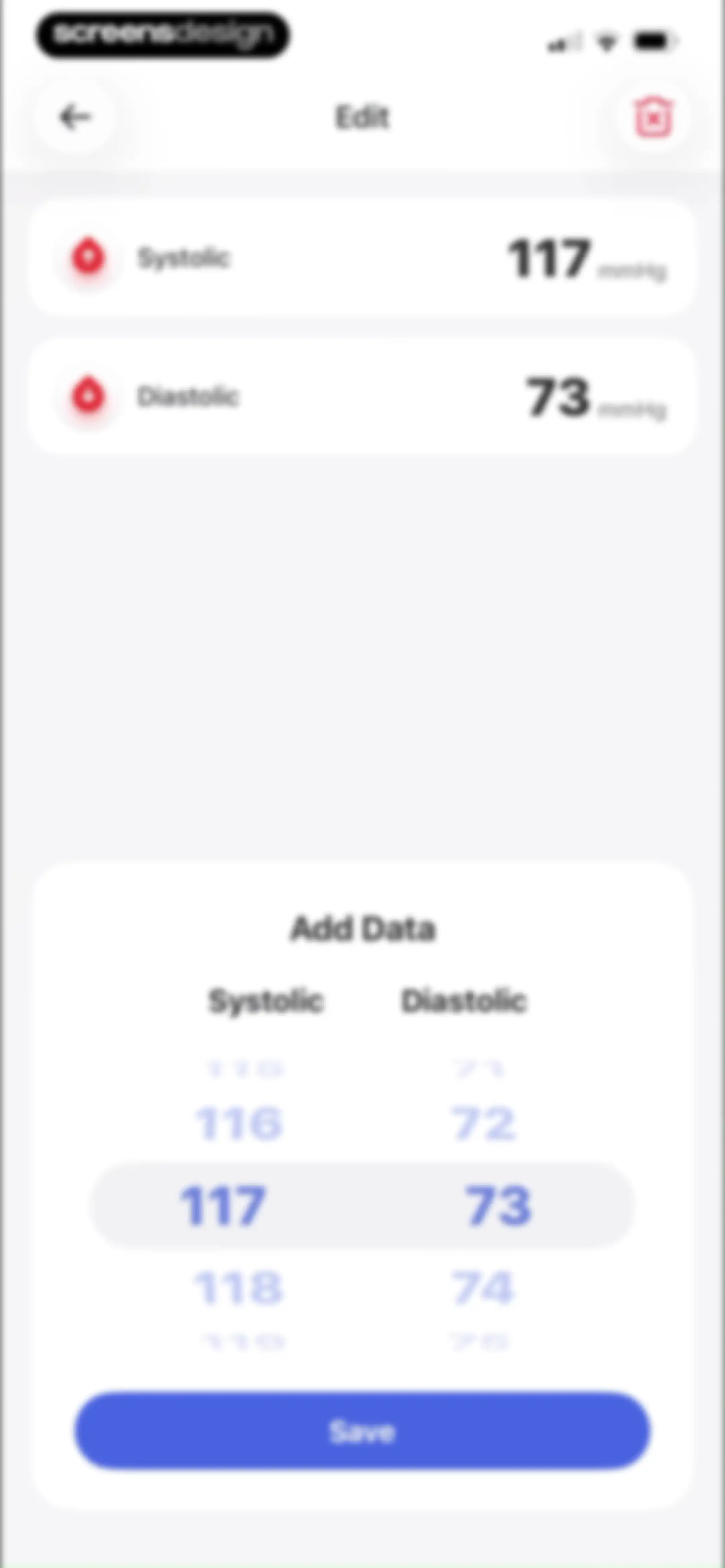 Health Tracker- HeartRate & BP screen 40