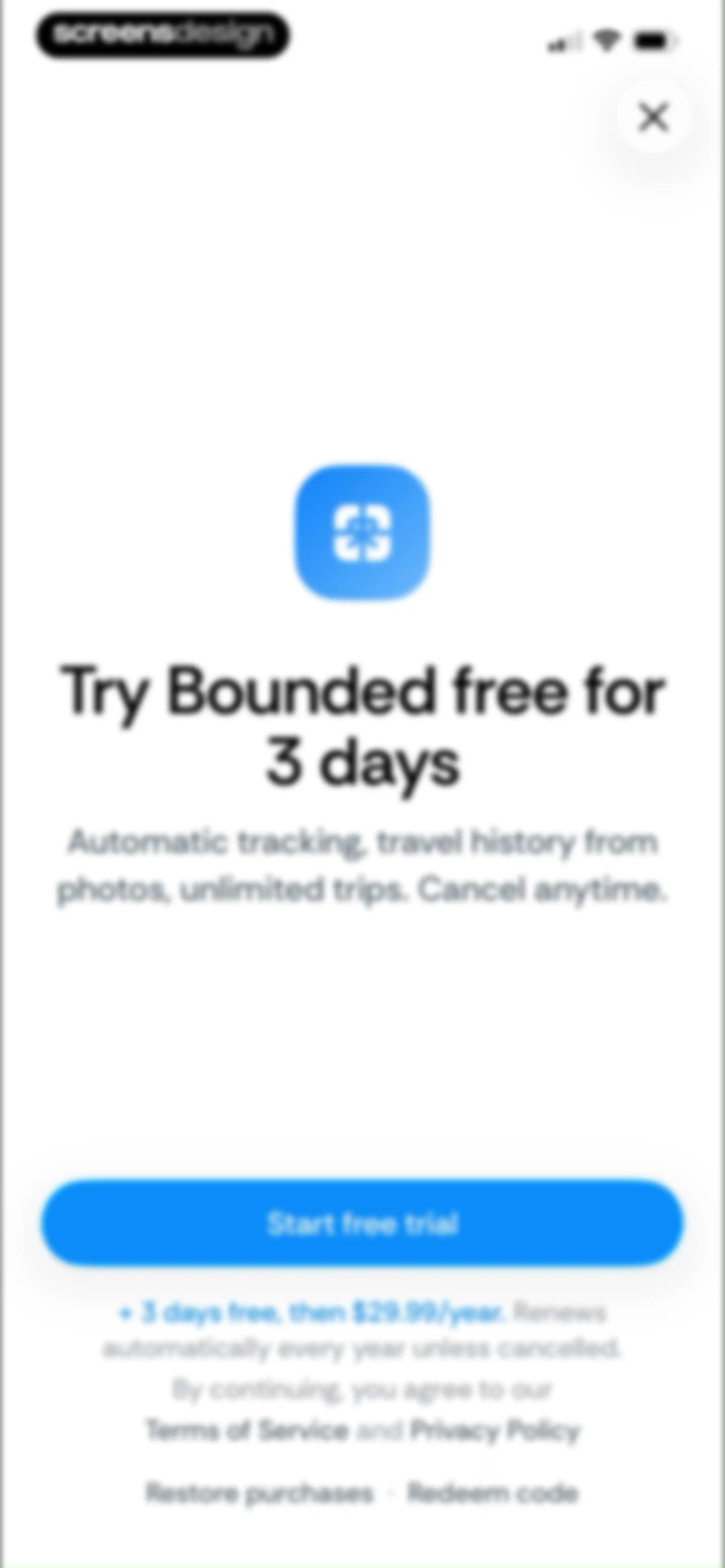 Country Days Tracker: Bounded screen 23