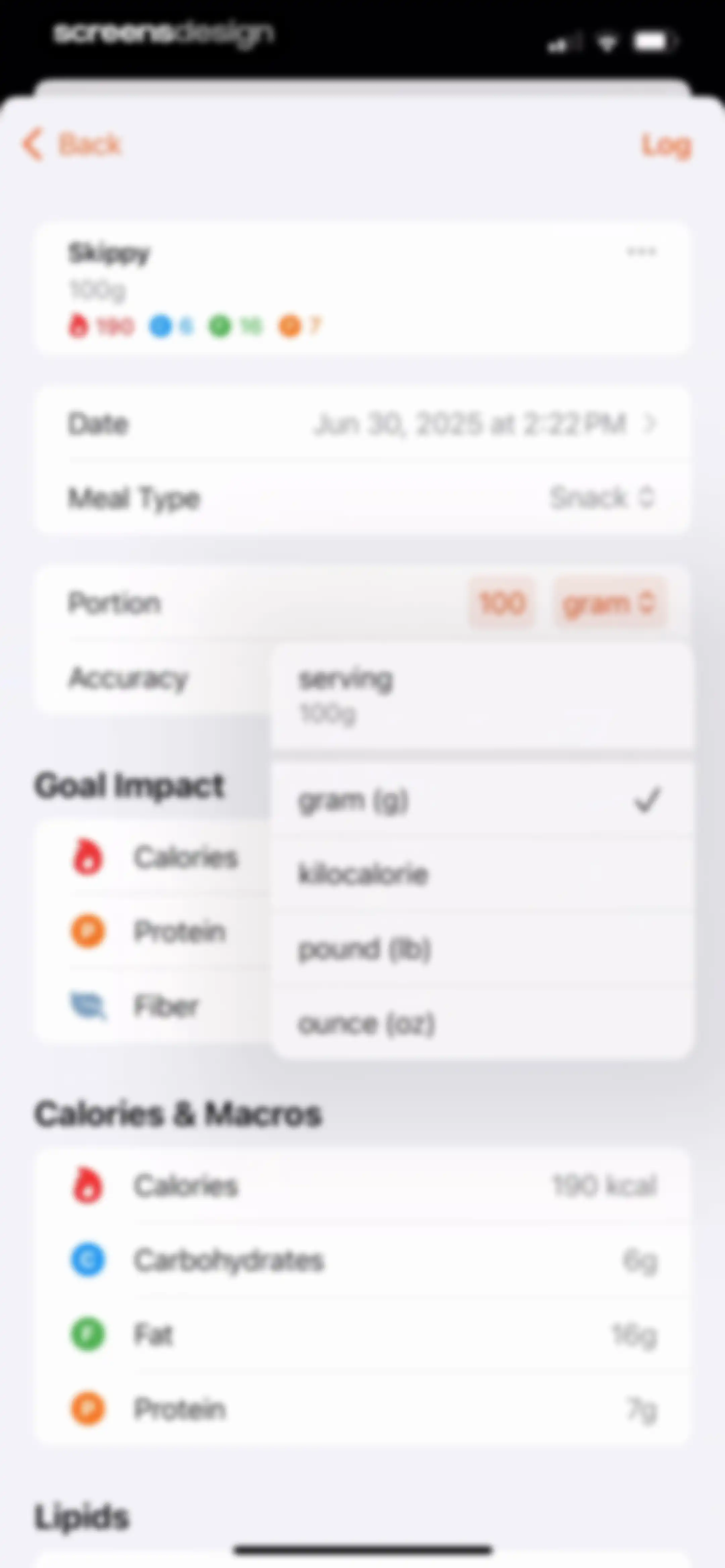 Nutrition Tracker: Foodnoms screen 82