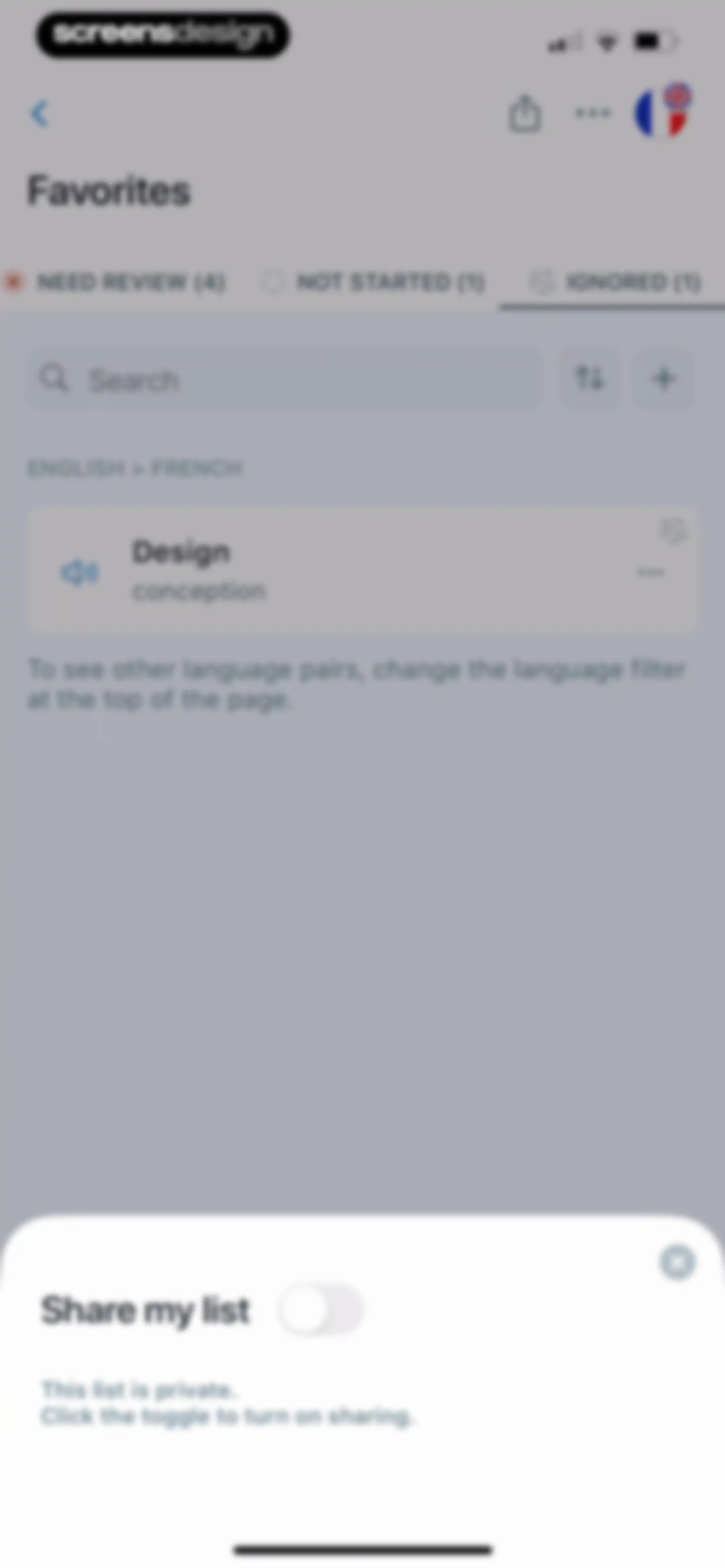 Reverso translate and learn screen 82