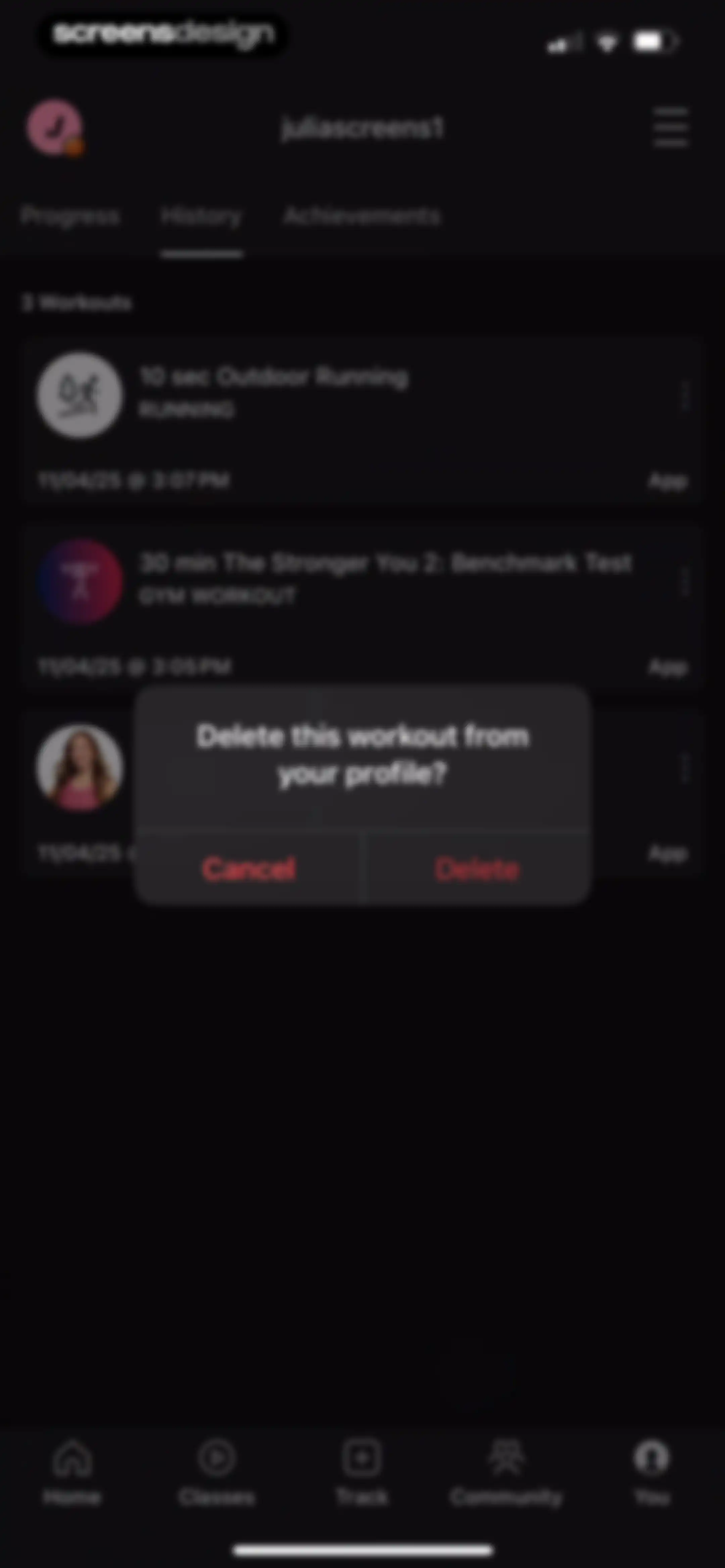 Peloton: Fitness & Workouts screen 226