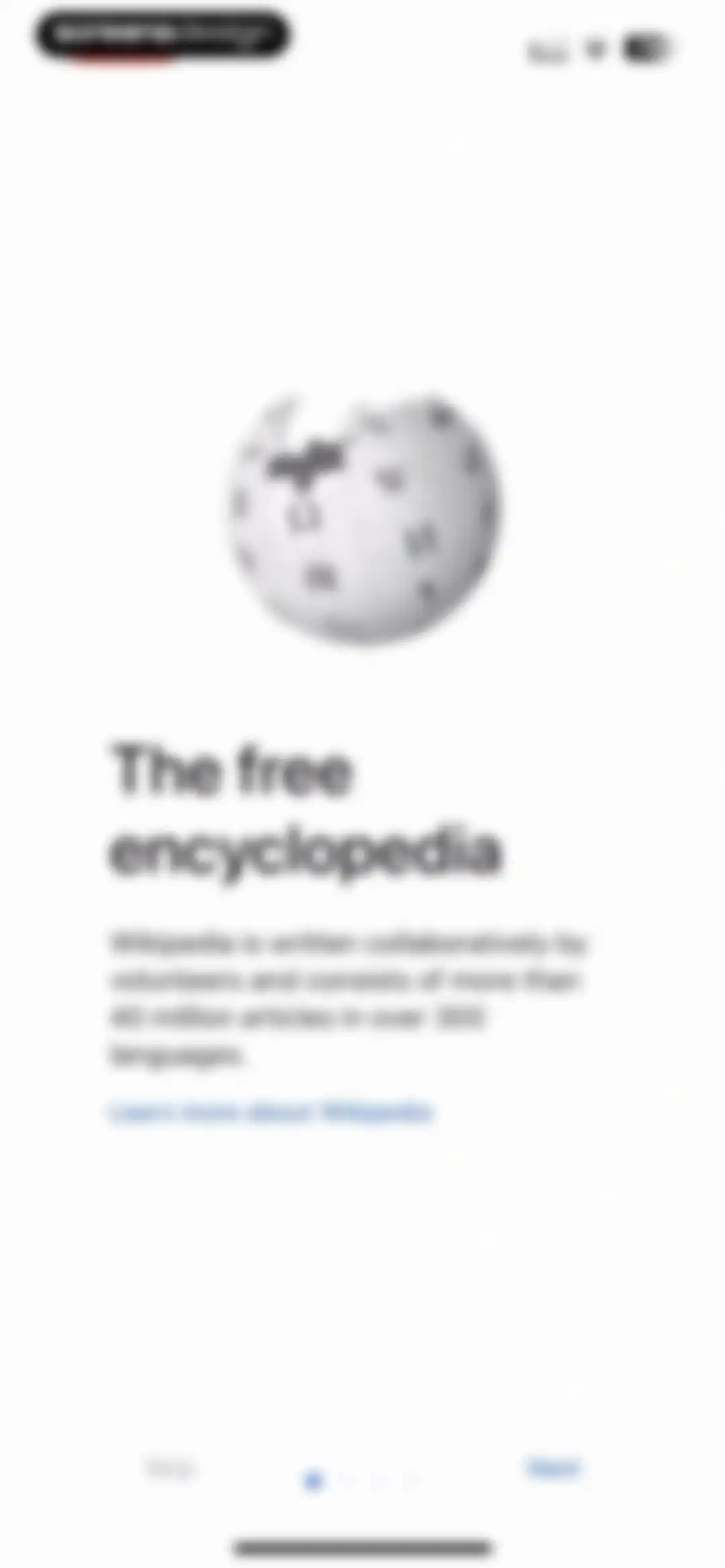 Wikipedia screen 1