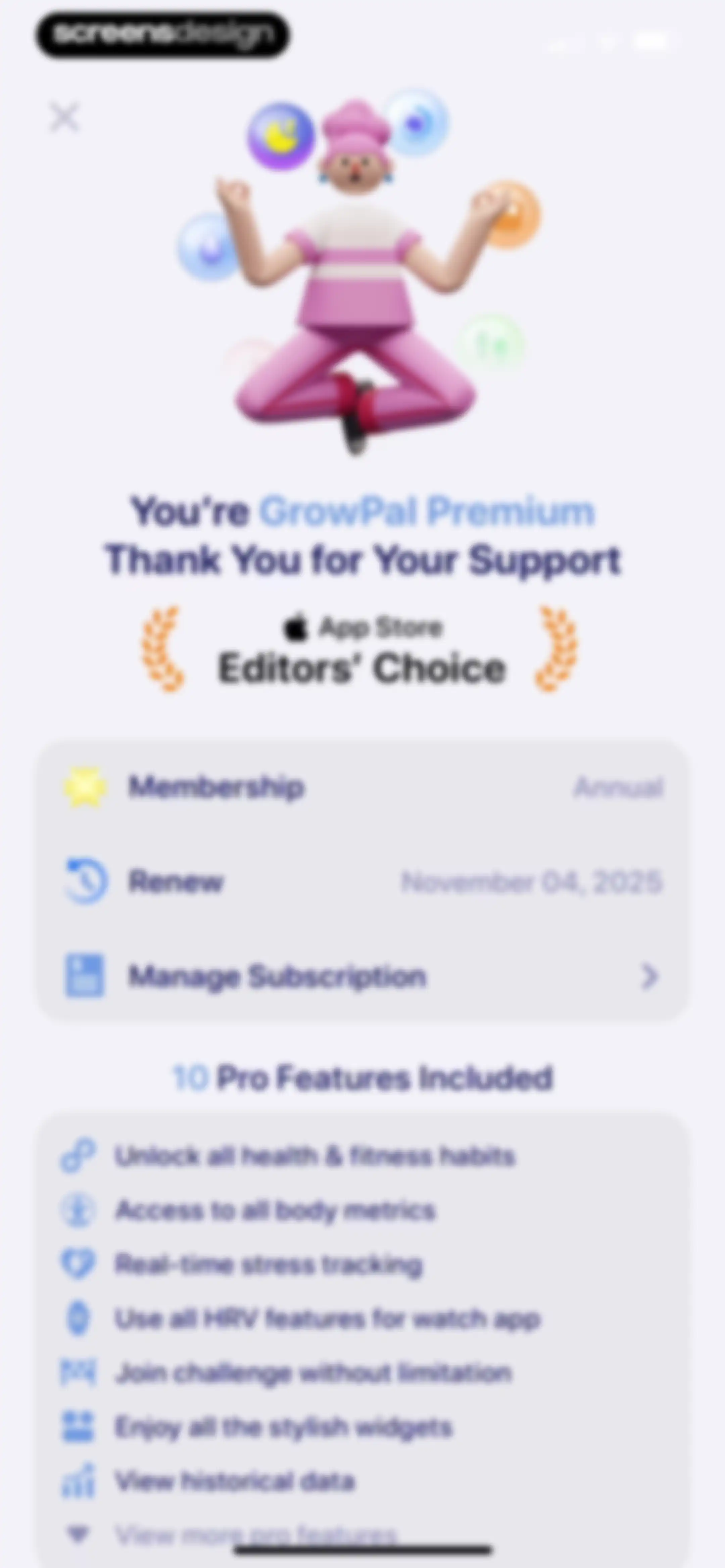 Grow: Health & Fitness screen 136