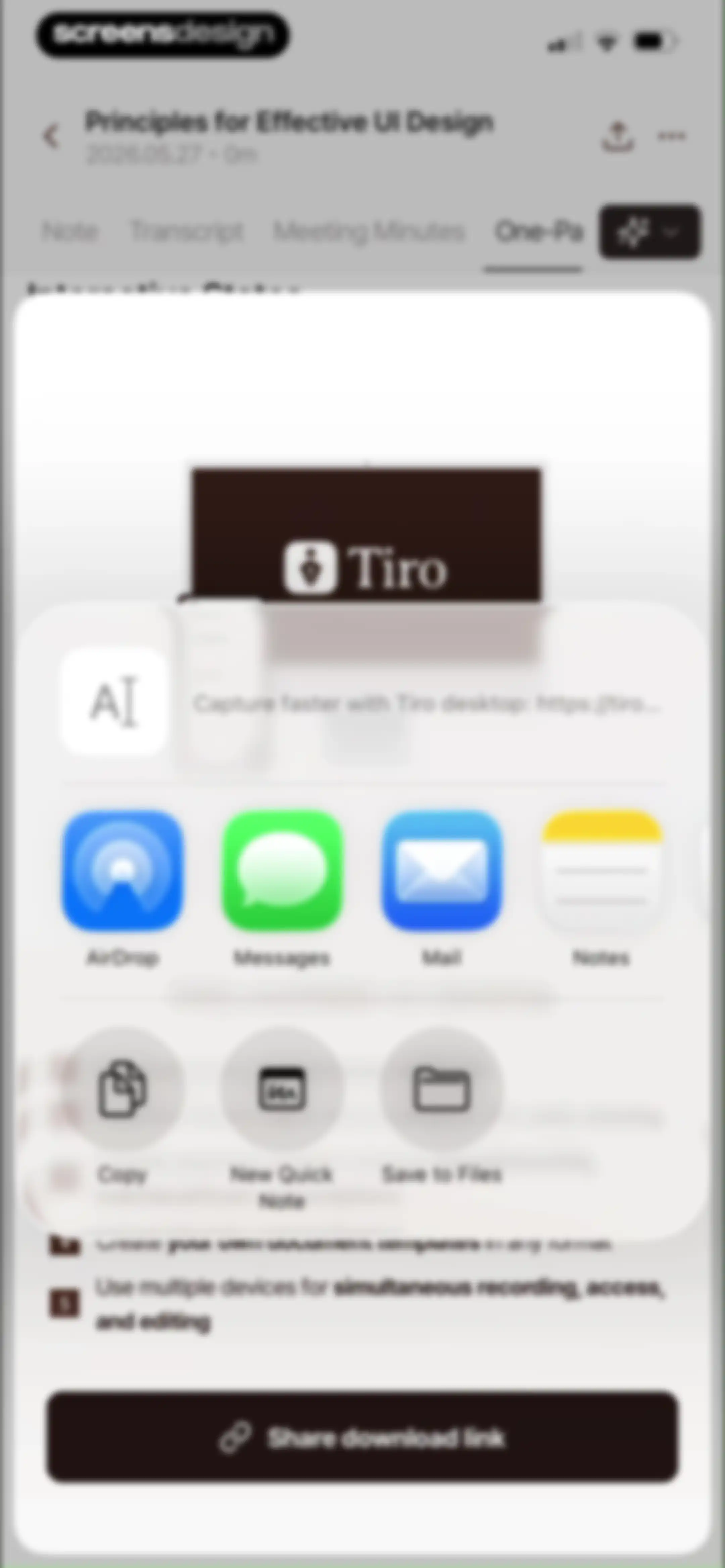 Tiro - AI Meeting Notes screen 33