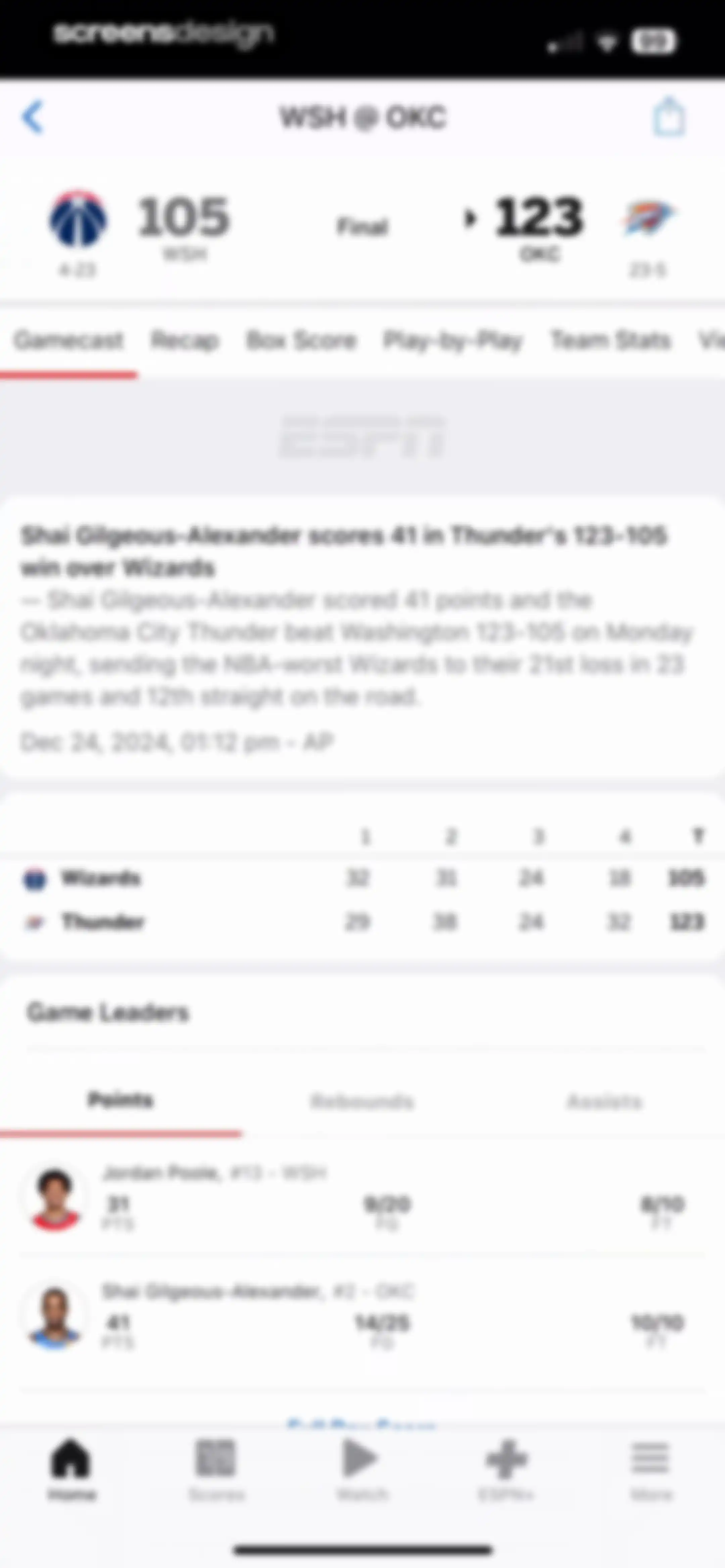 ESPN: Live Sports & Scores screen 17