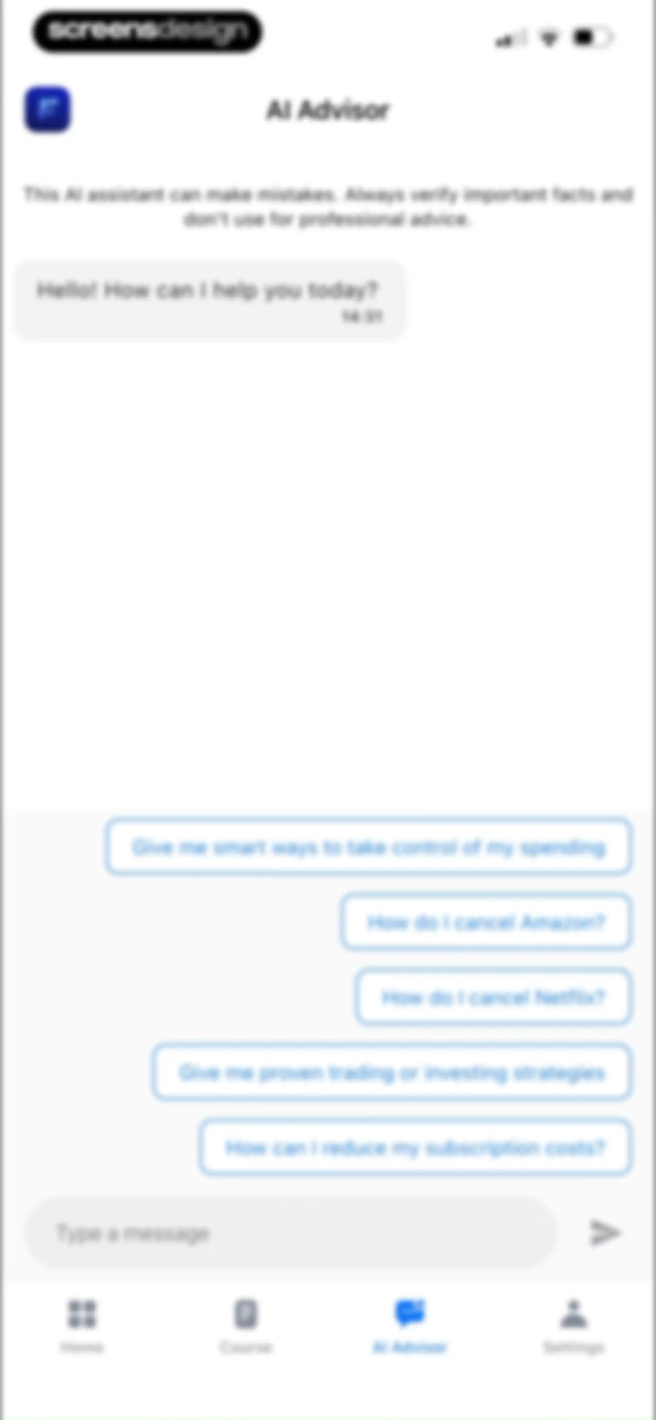 Feenko: Cancel Subscription screen 58