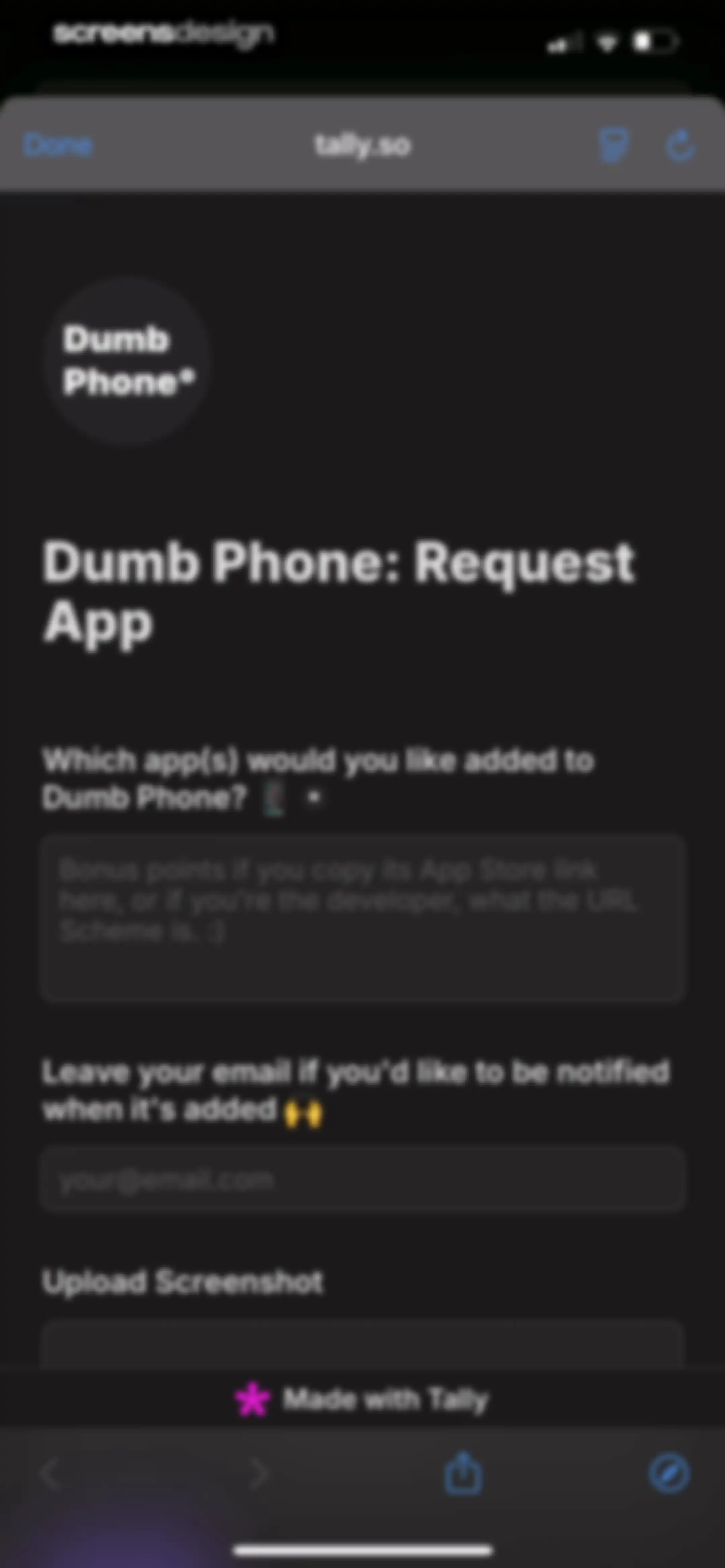Dumb Phone (dp) screen 33