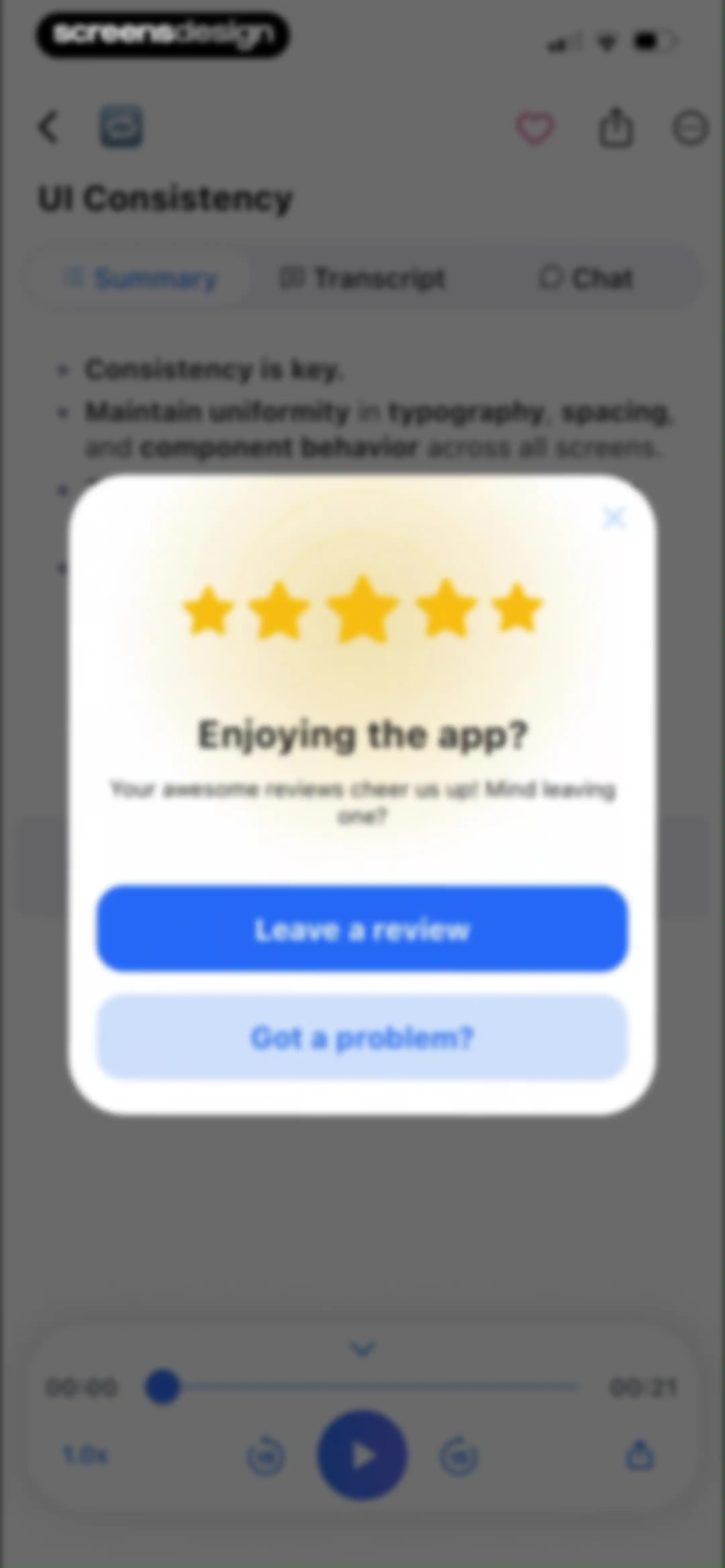 Summary - AI Note Taker screen 46