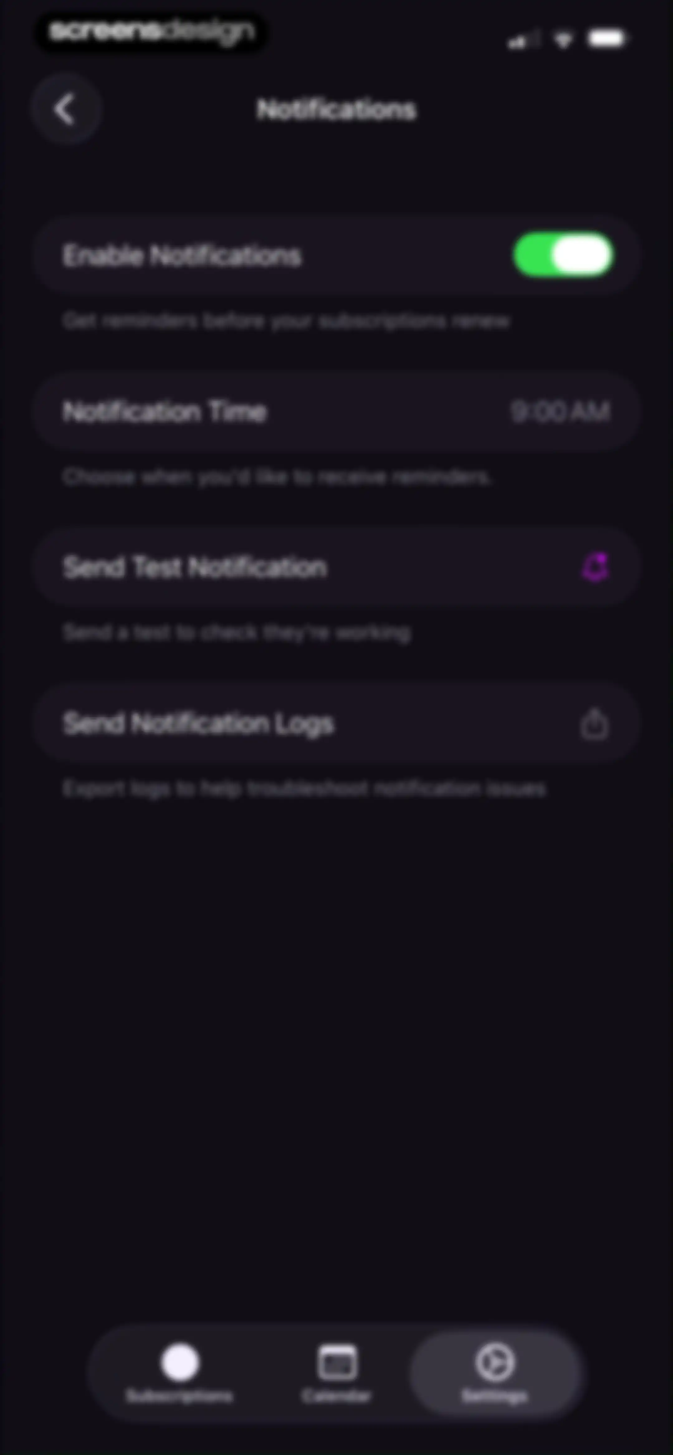 Subscription Manager: Orbit screen 54
