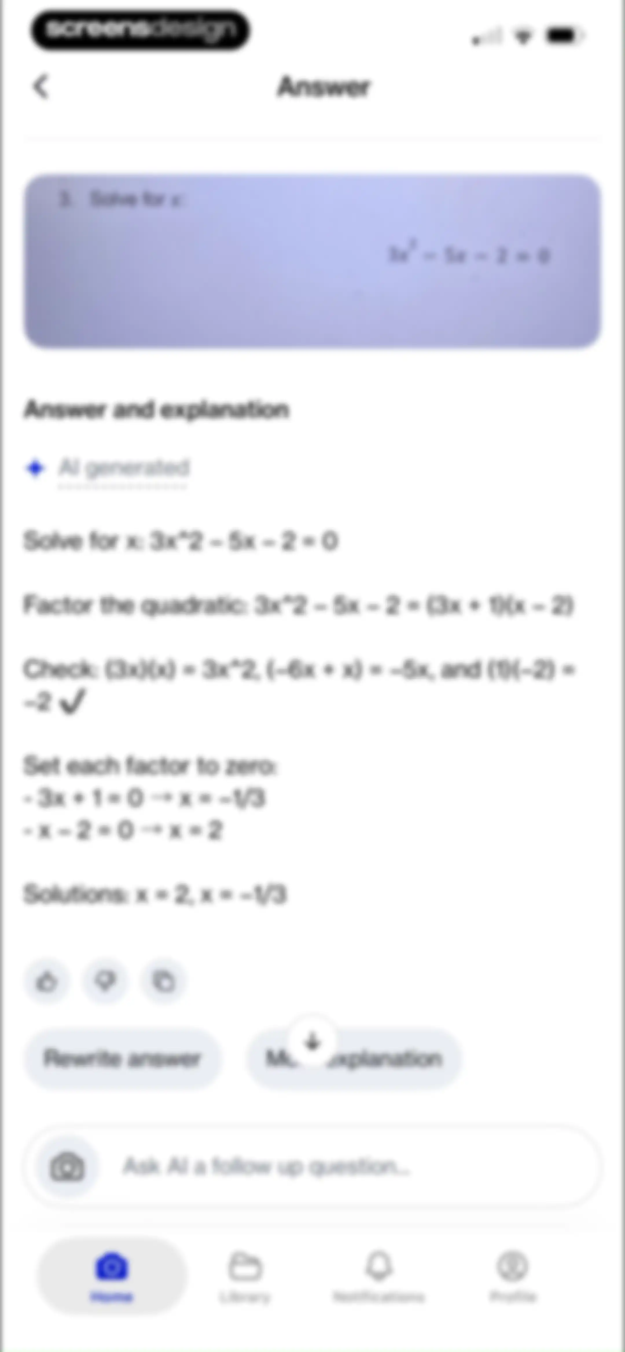 Course Hero: AI Homework Help screen 14