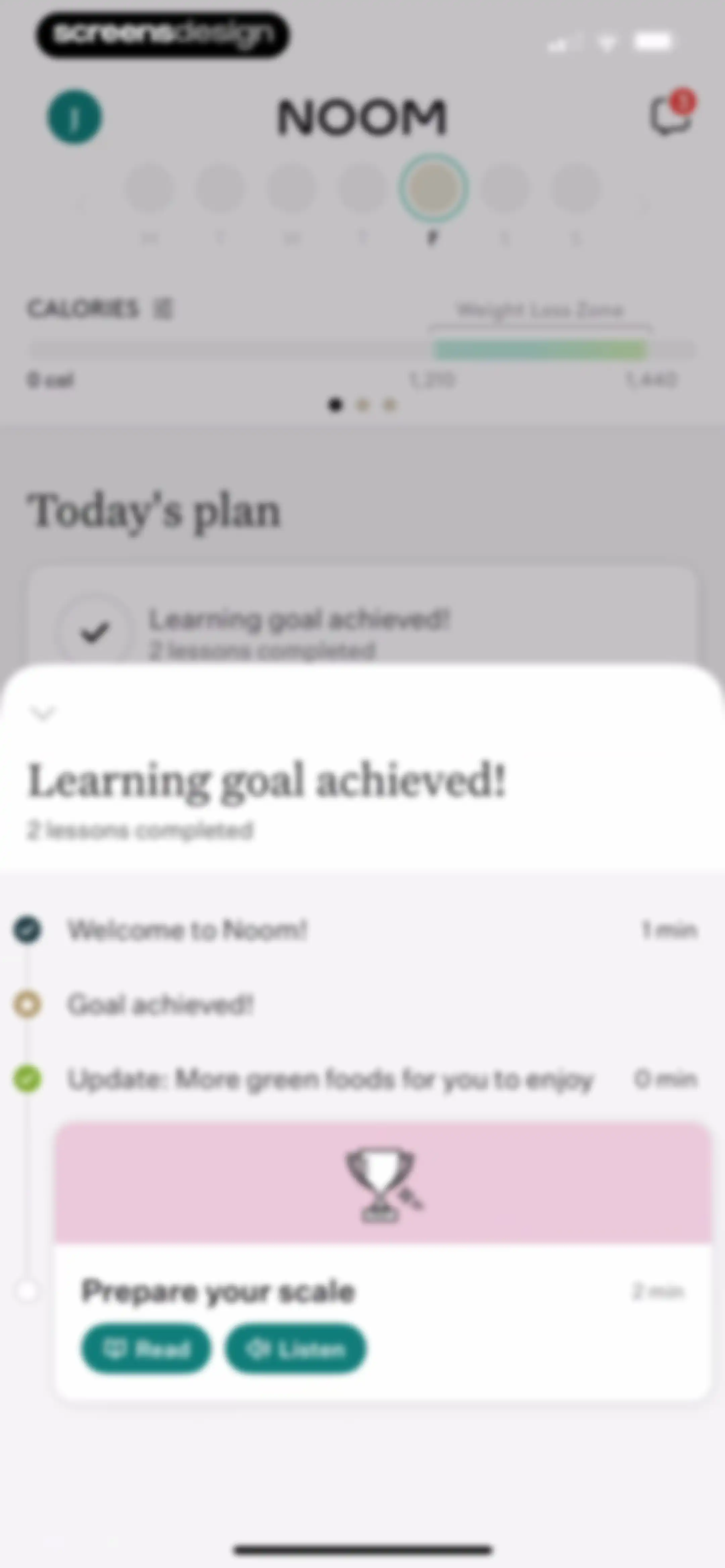 Noom Weight Loss, Food Tracker screen 130