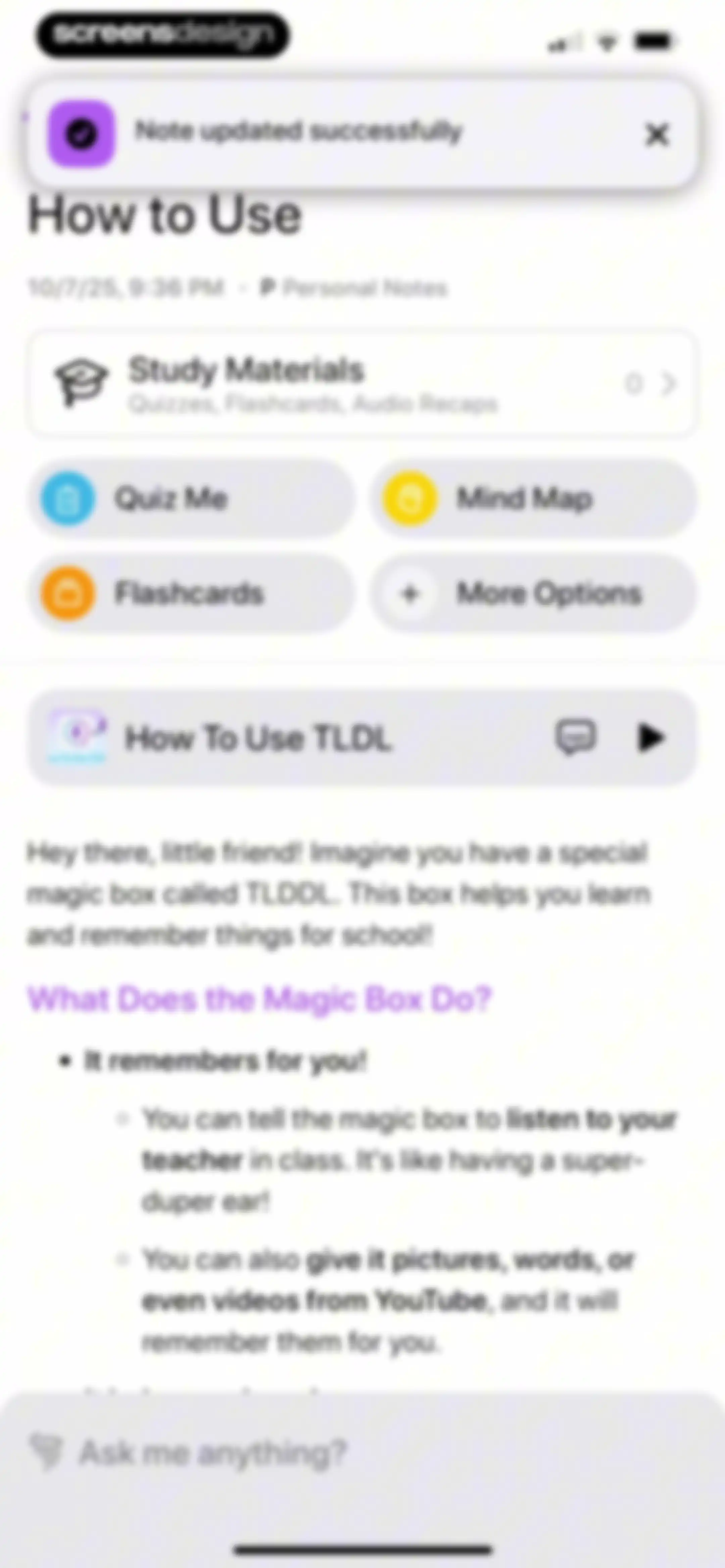 TLDL: AI Lecture Note Taker screen 83
