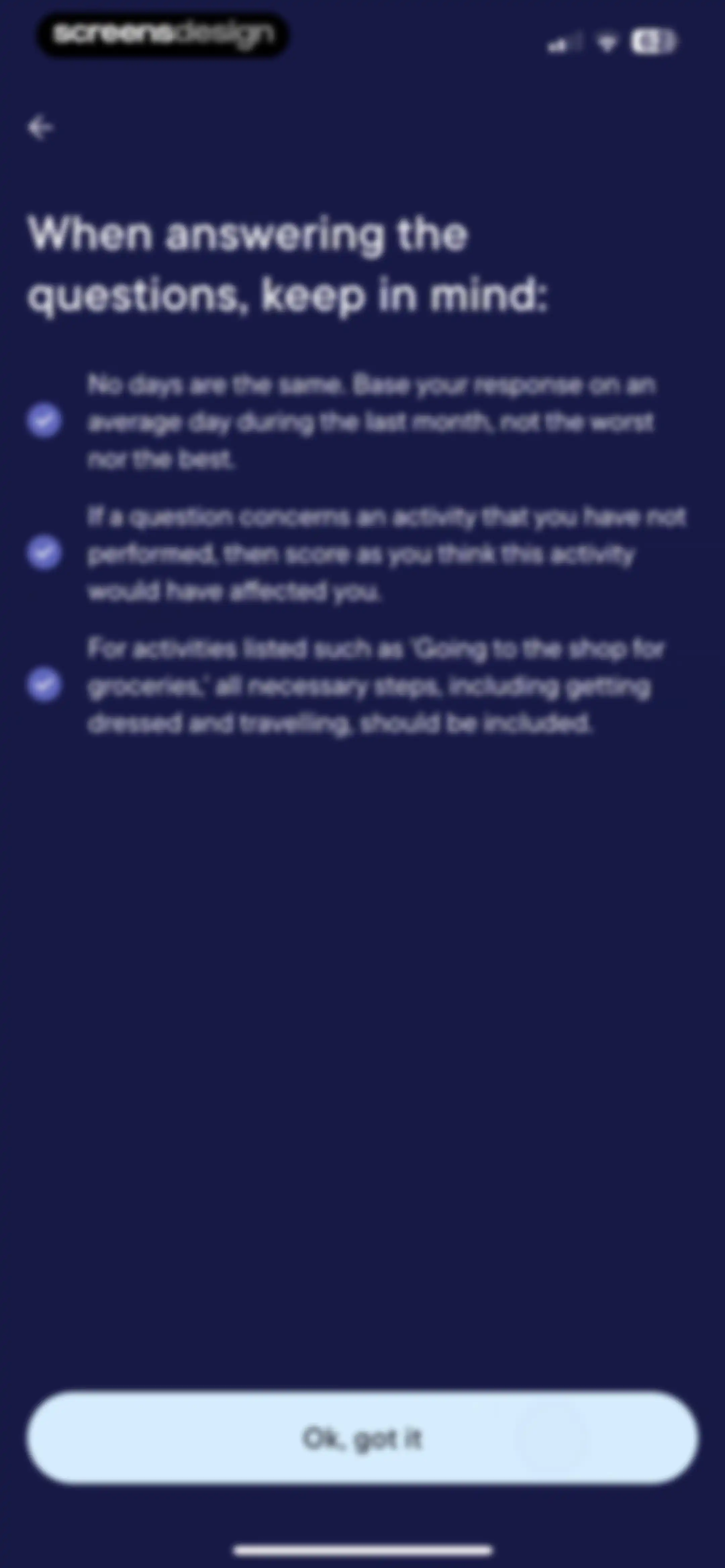 Visible: Pacing for illness screen 60