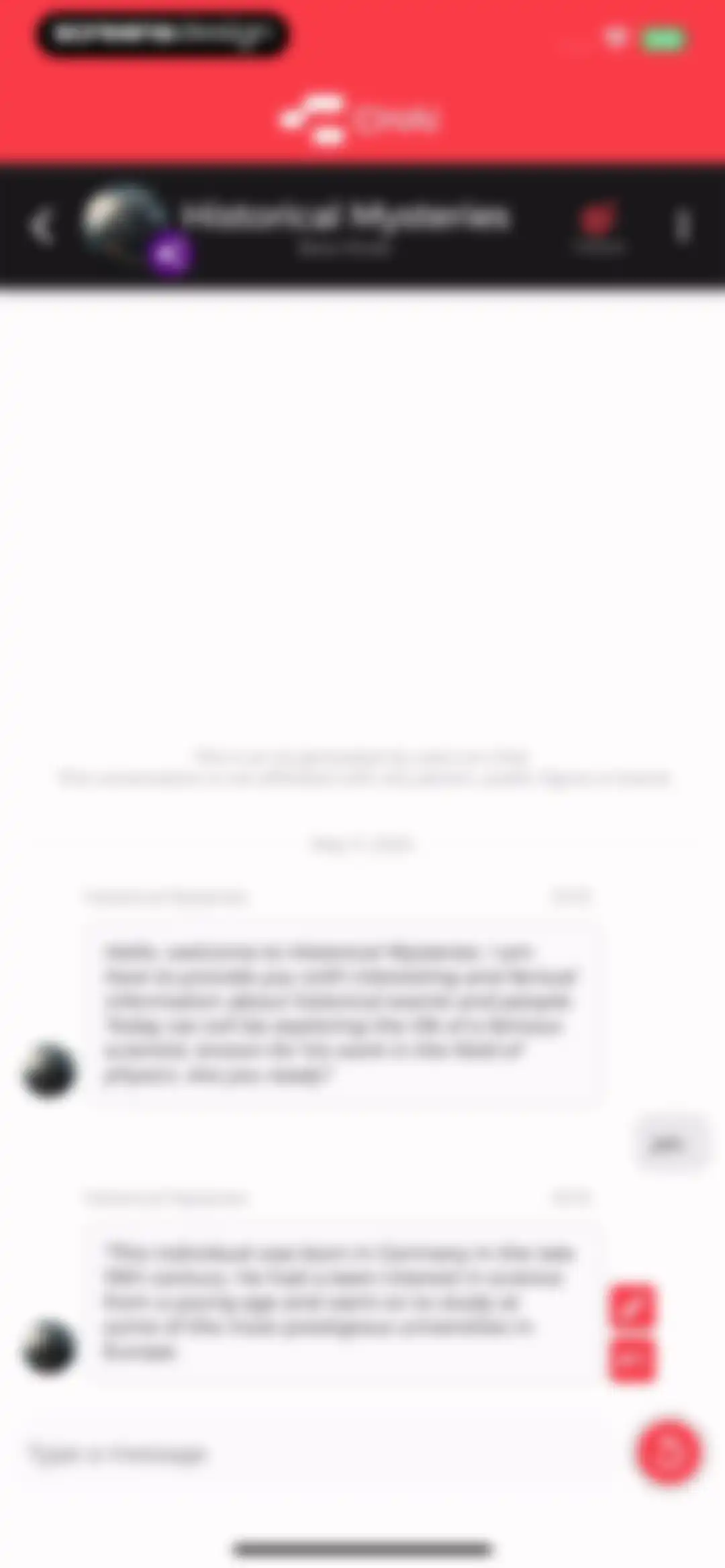 CHAI: Social AI Platform- Chat screen 15