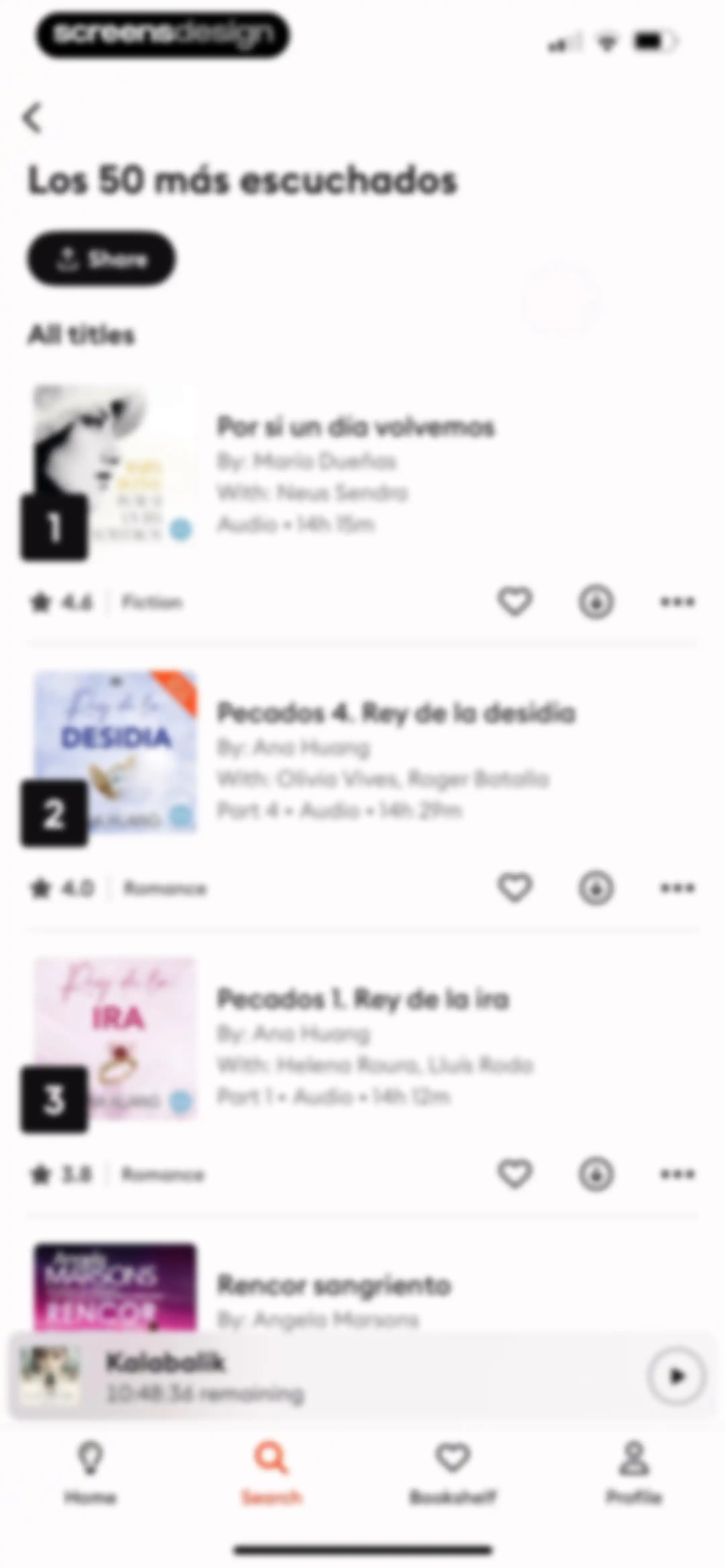 Storytel - Audiobooks Library screen 87