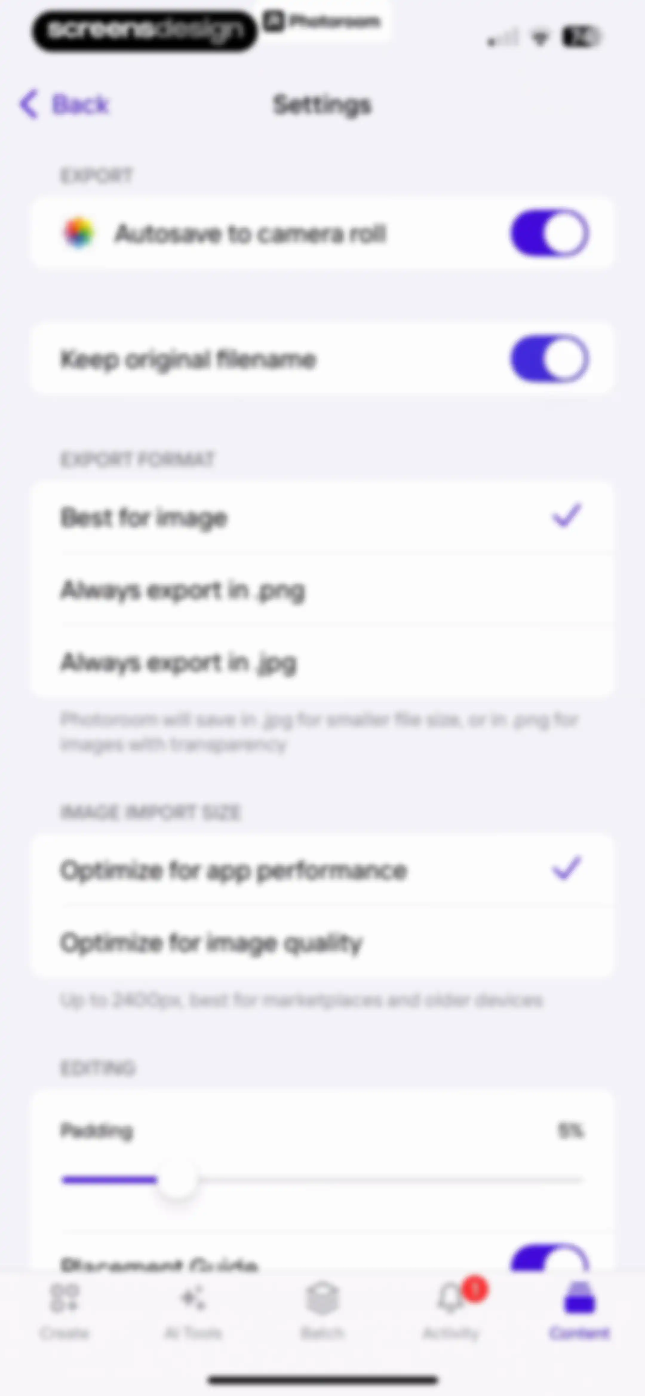Photoroom: AI Photo Editor screen 114