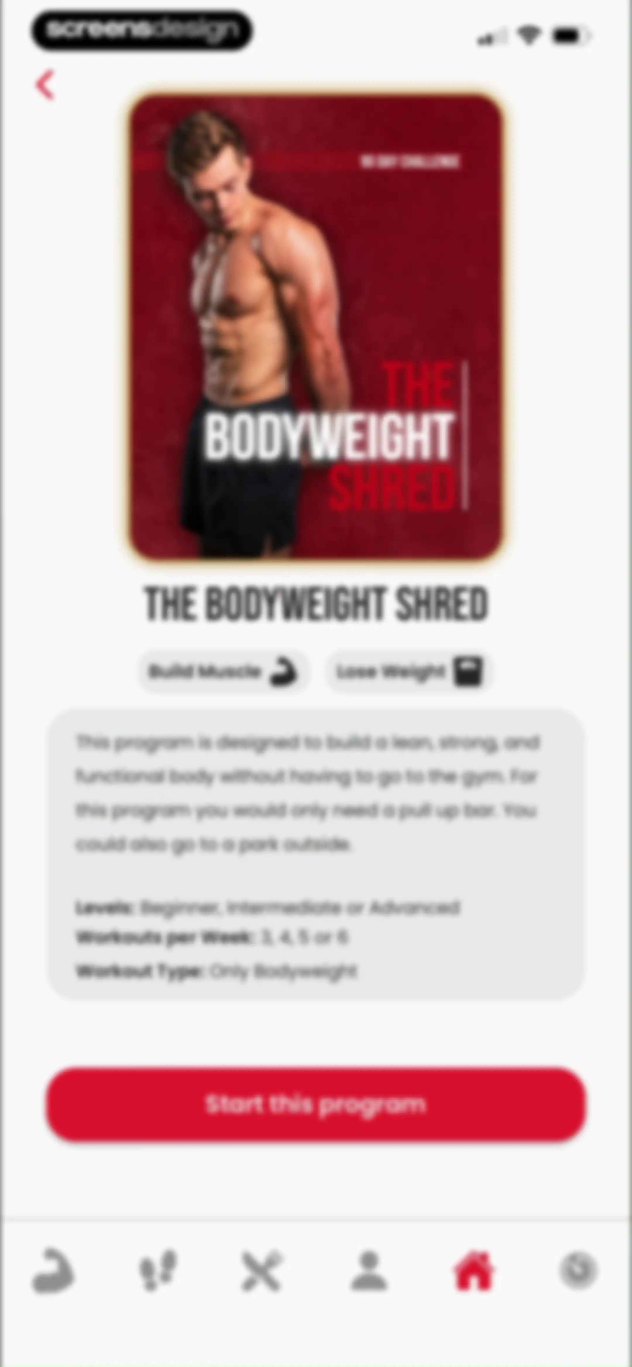 90 Day Challenge screen 102