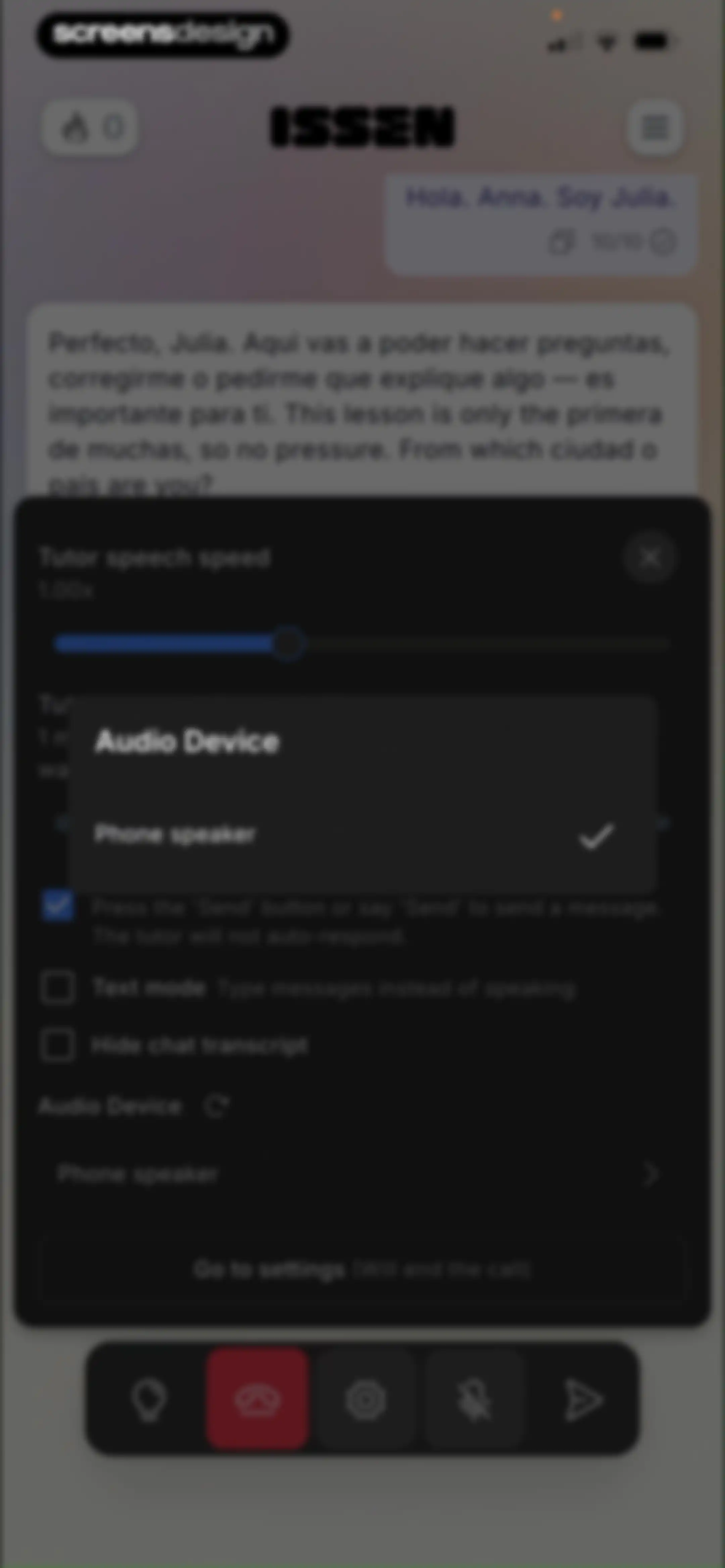 ISSEN - Voice Tutor screen 32