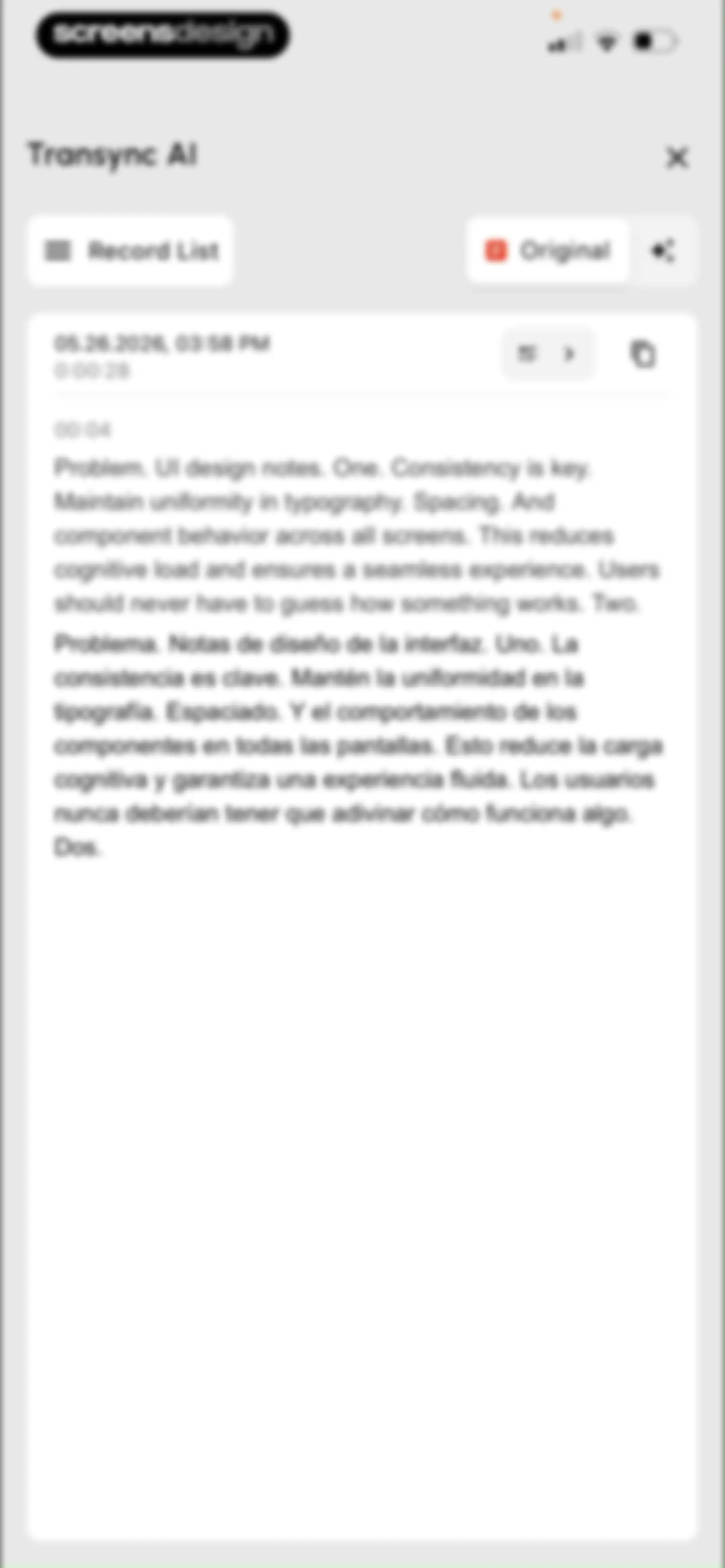 Transync AI - Translator screen 32