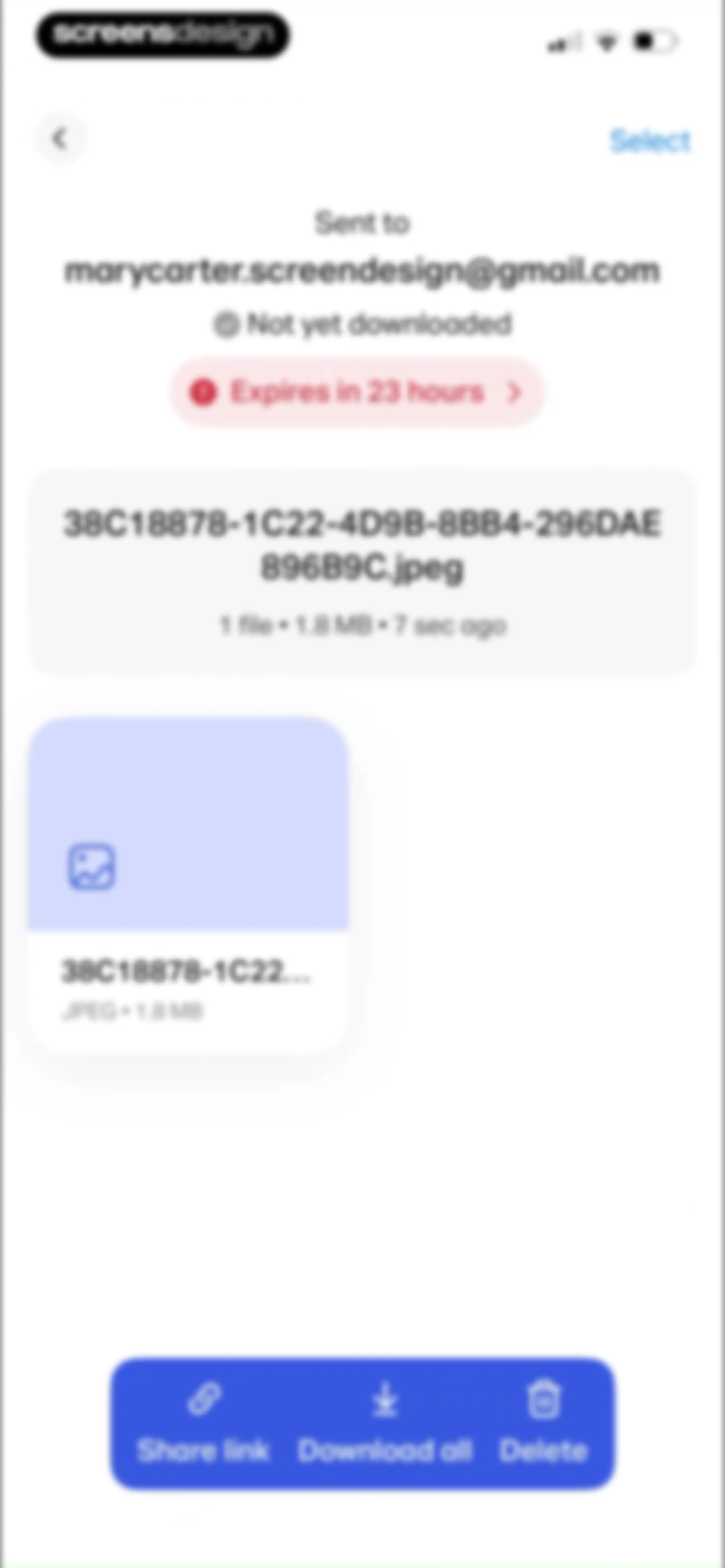 WeTransfer: Transfer Files screen 38
