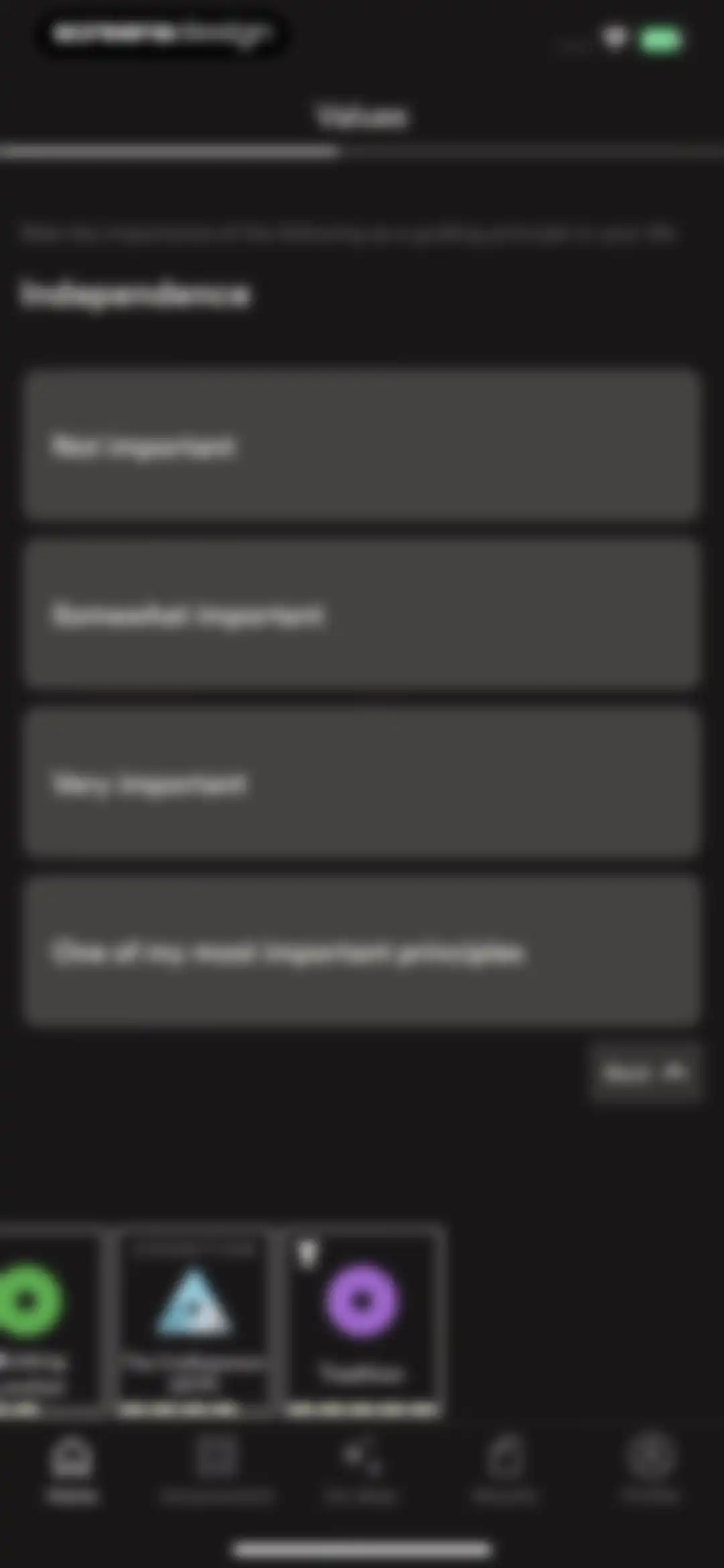 Dimensional: Personality Test screen 70