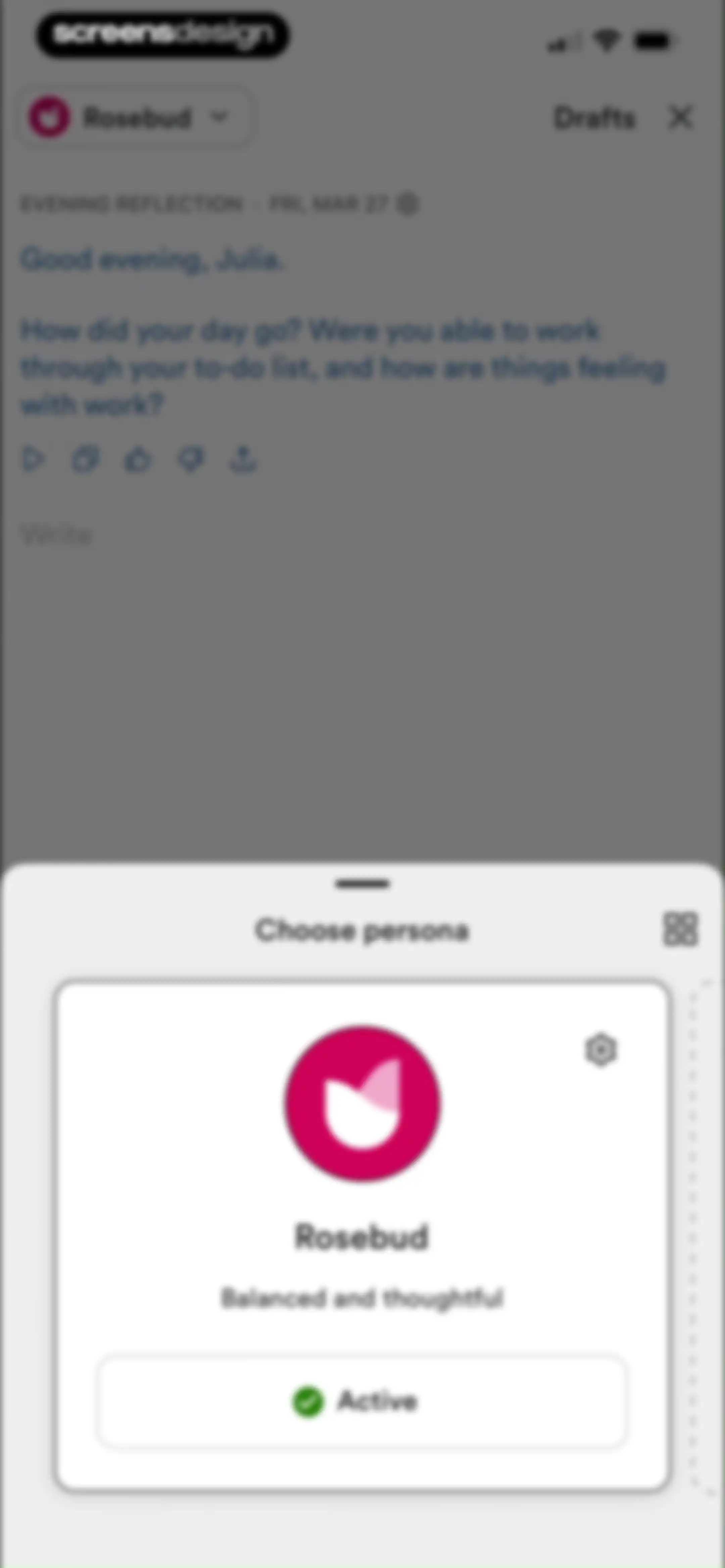 Rosebud: AI Journal & Diary screen 69