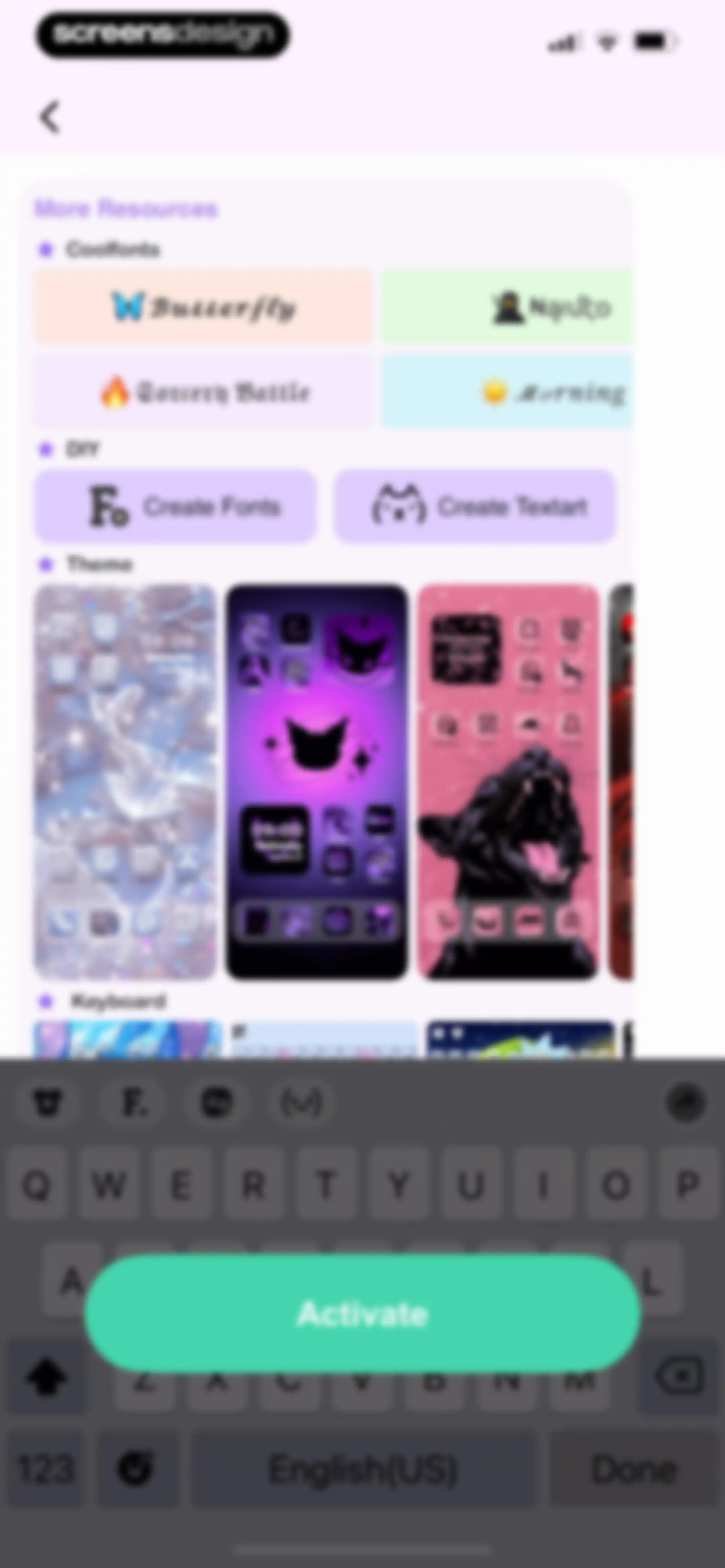 Cool Themes & Fonts: Cute Text screen 67