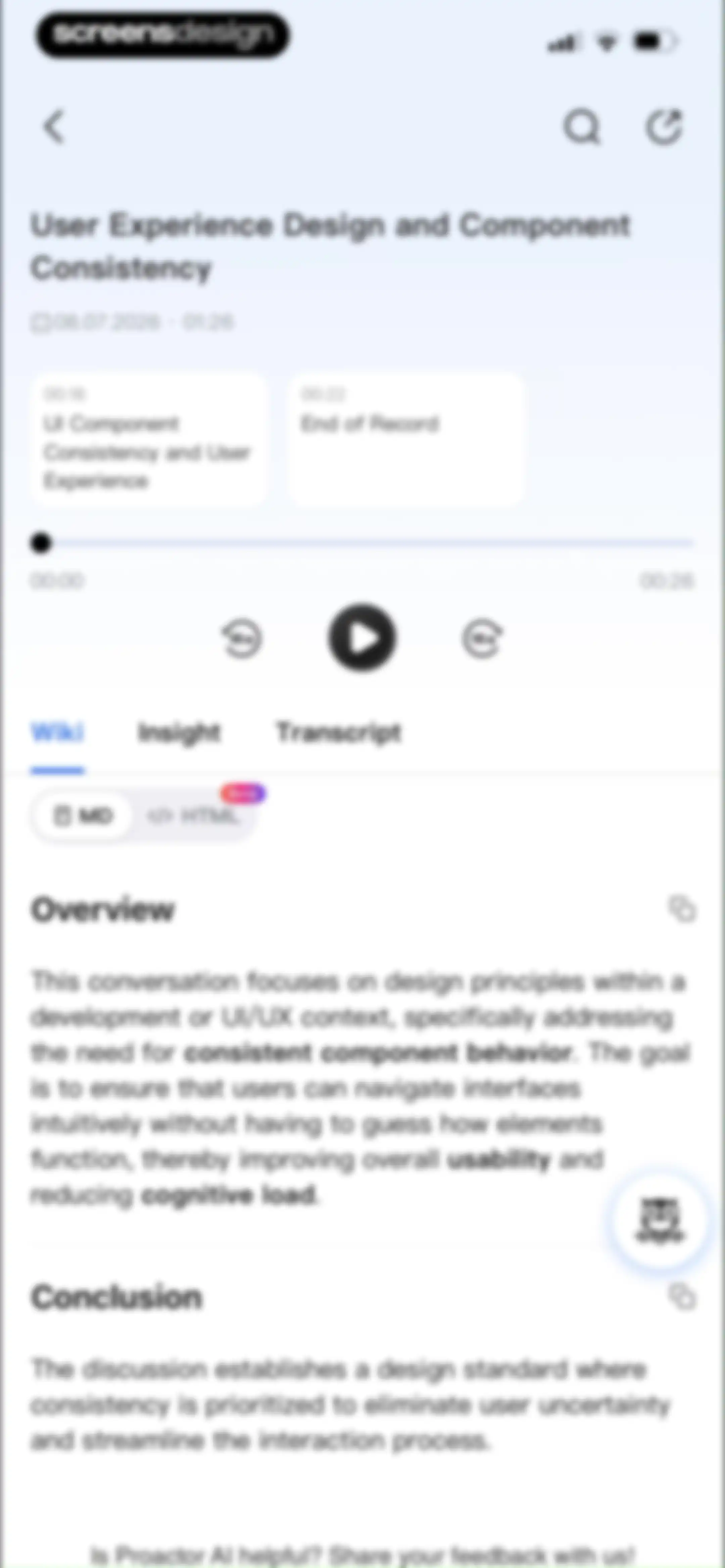 Proactor AI – Note Taking screen 19