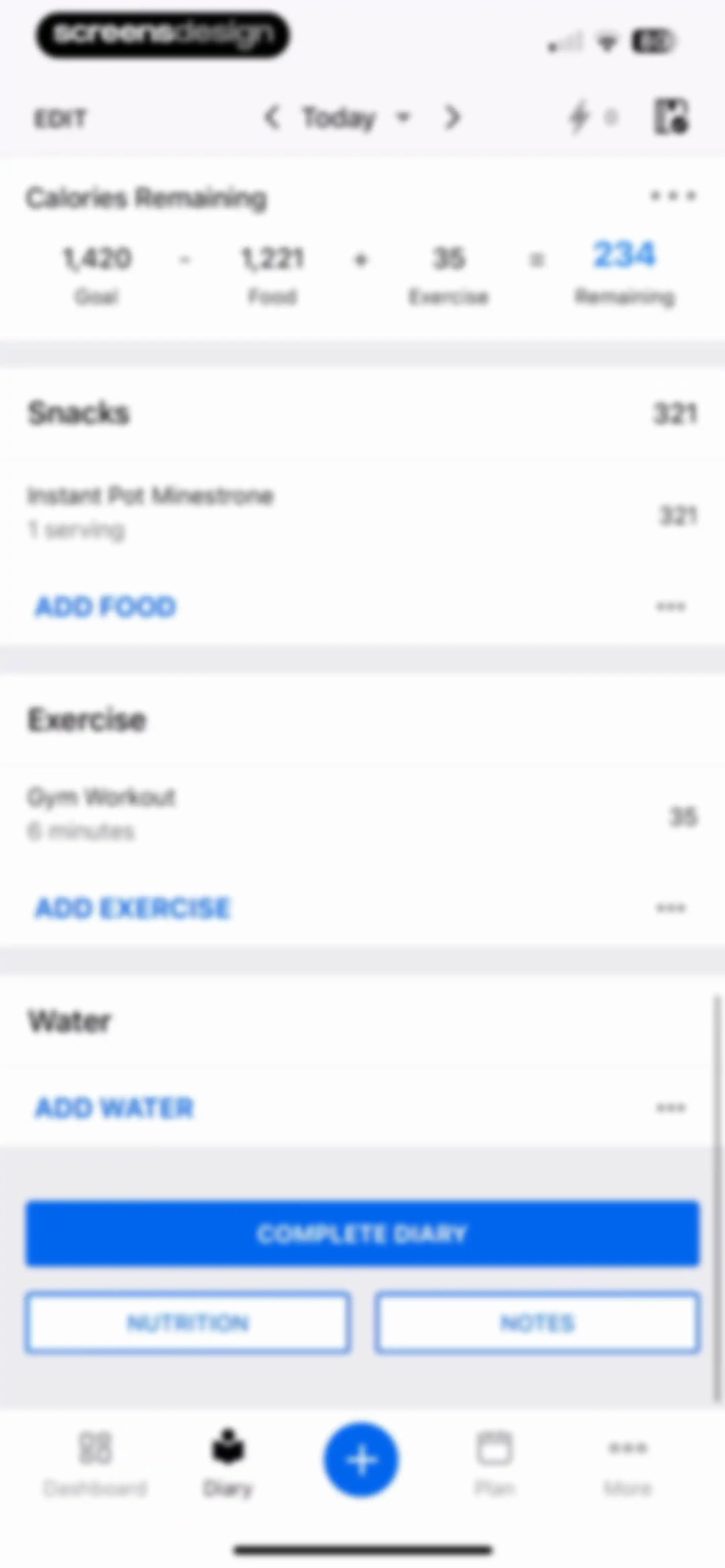 MyFitnessPal: Calorie Counter screen 165