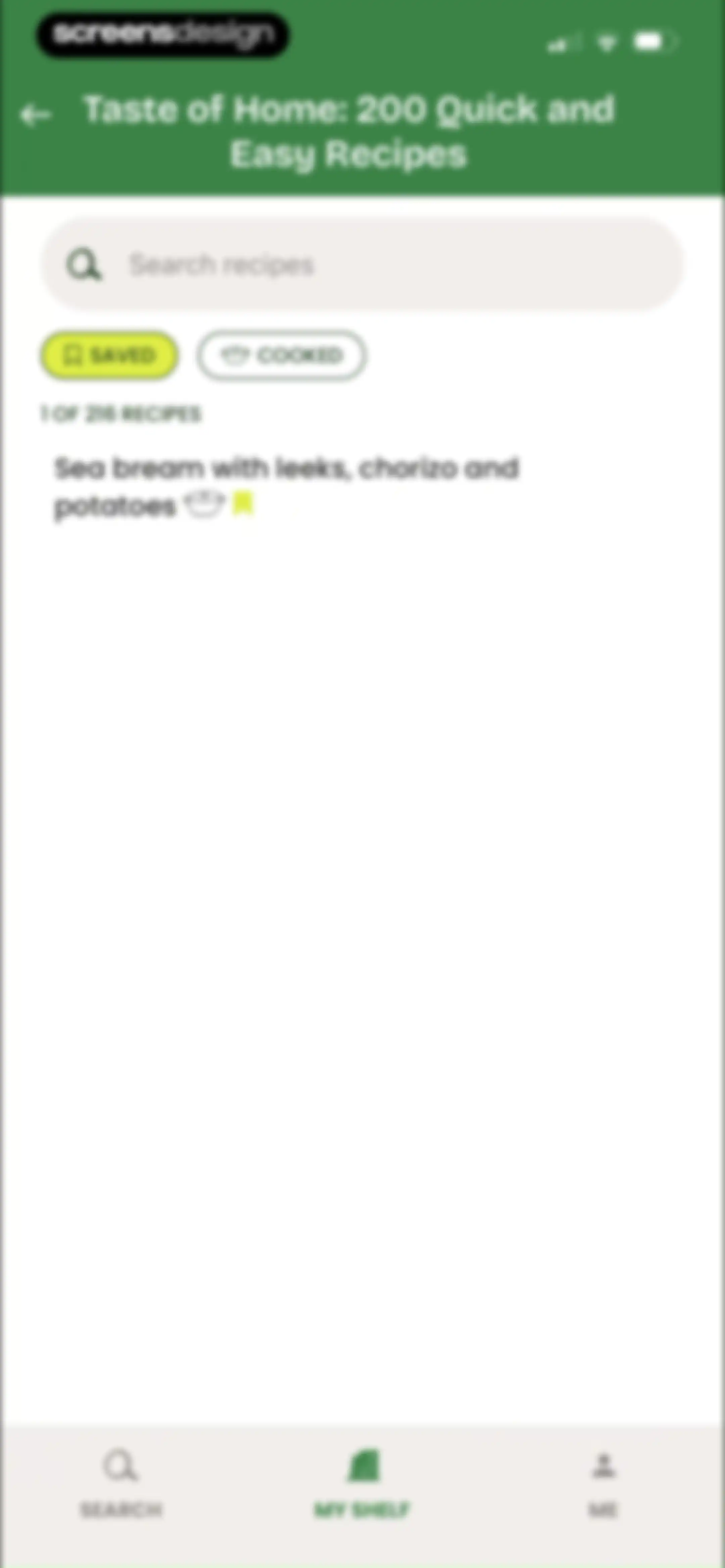 CookShelf: Search Cookbooks screen 68