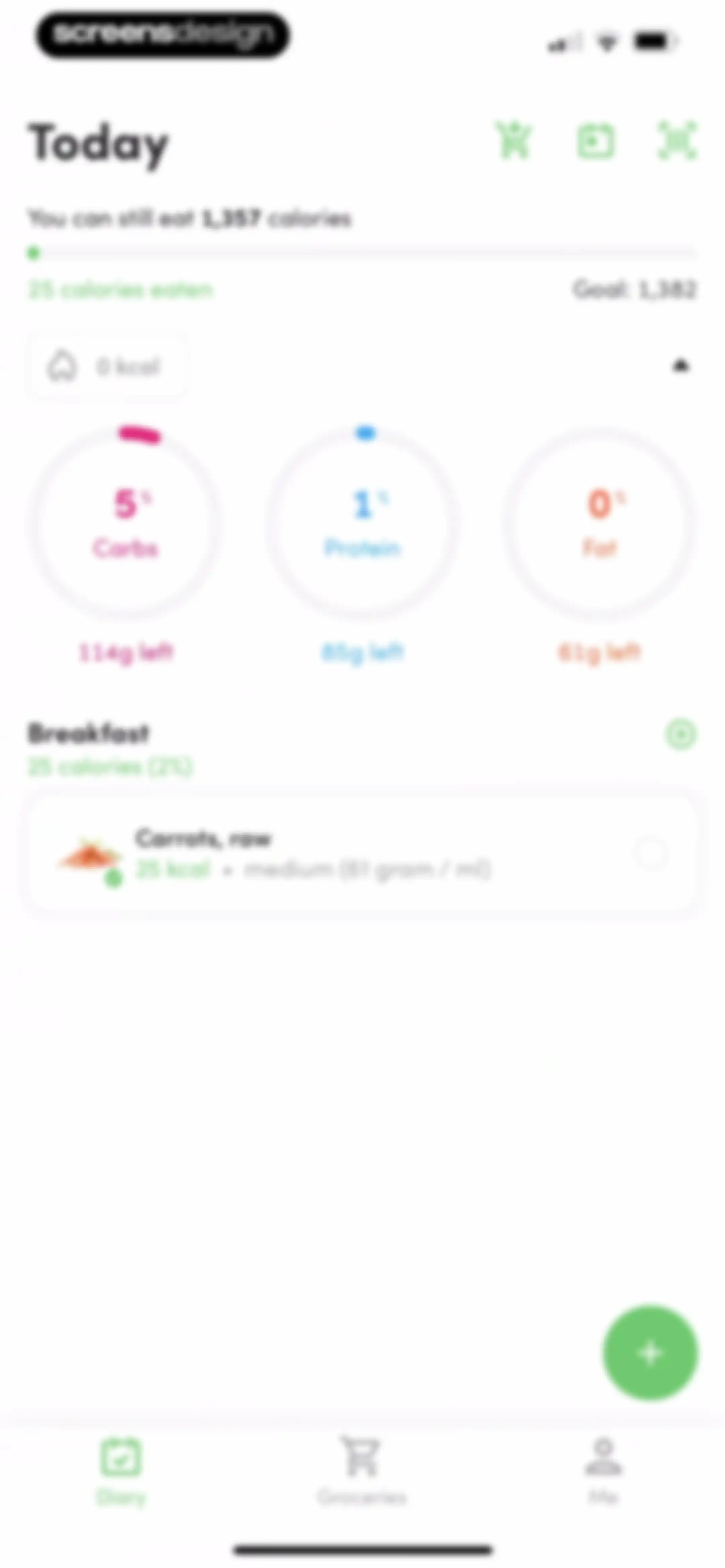 Calories and nutrition tracker screen 47