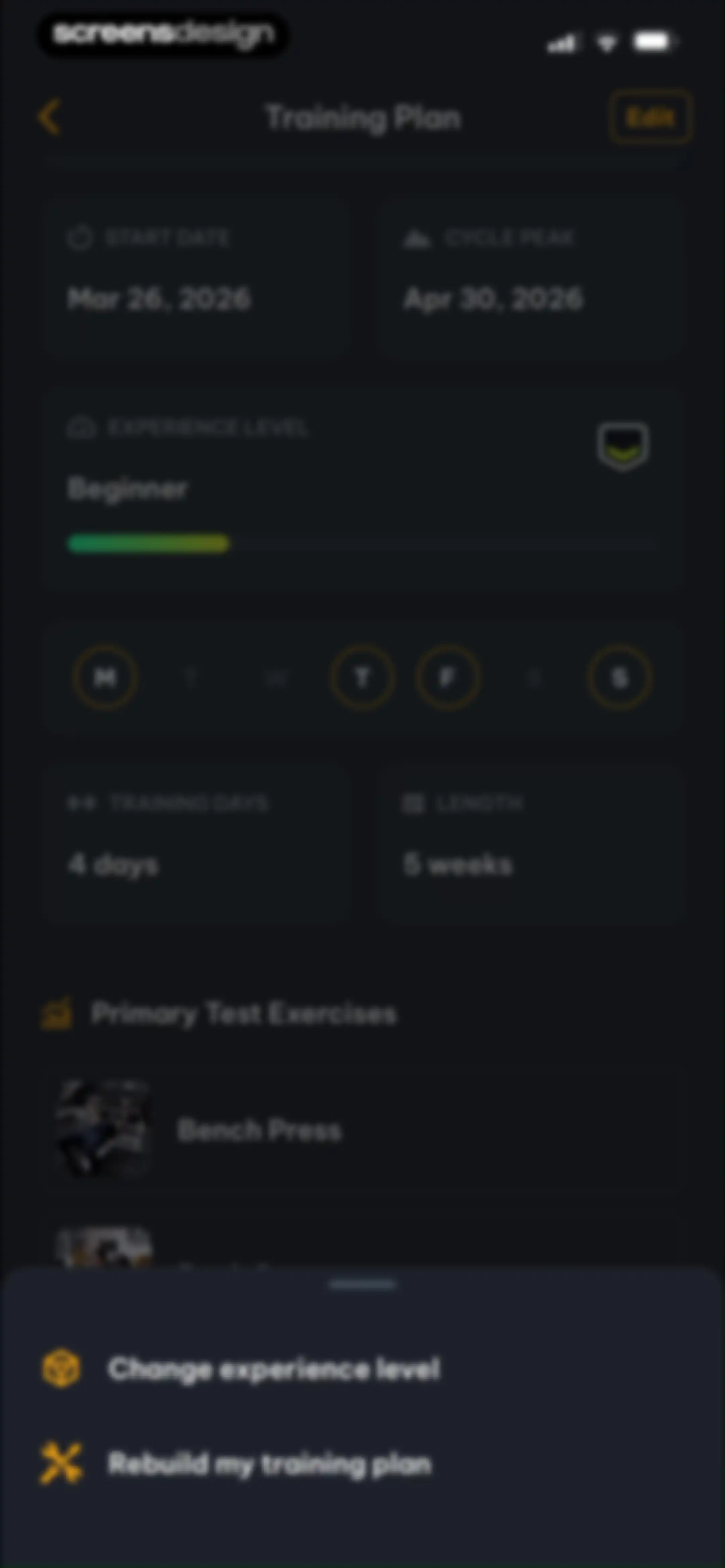 Peak Strength screen 77