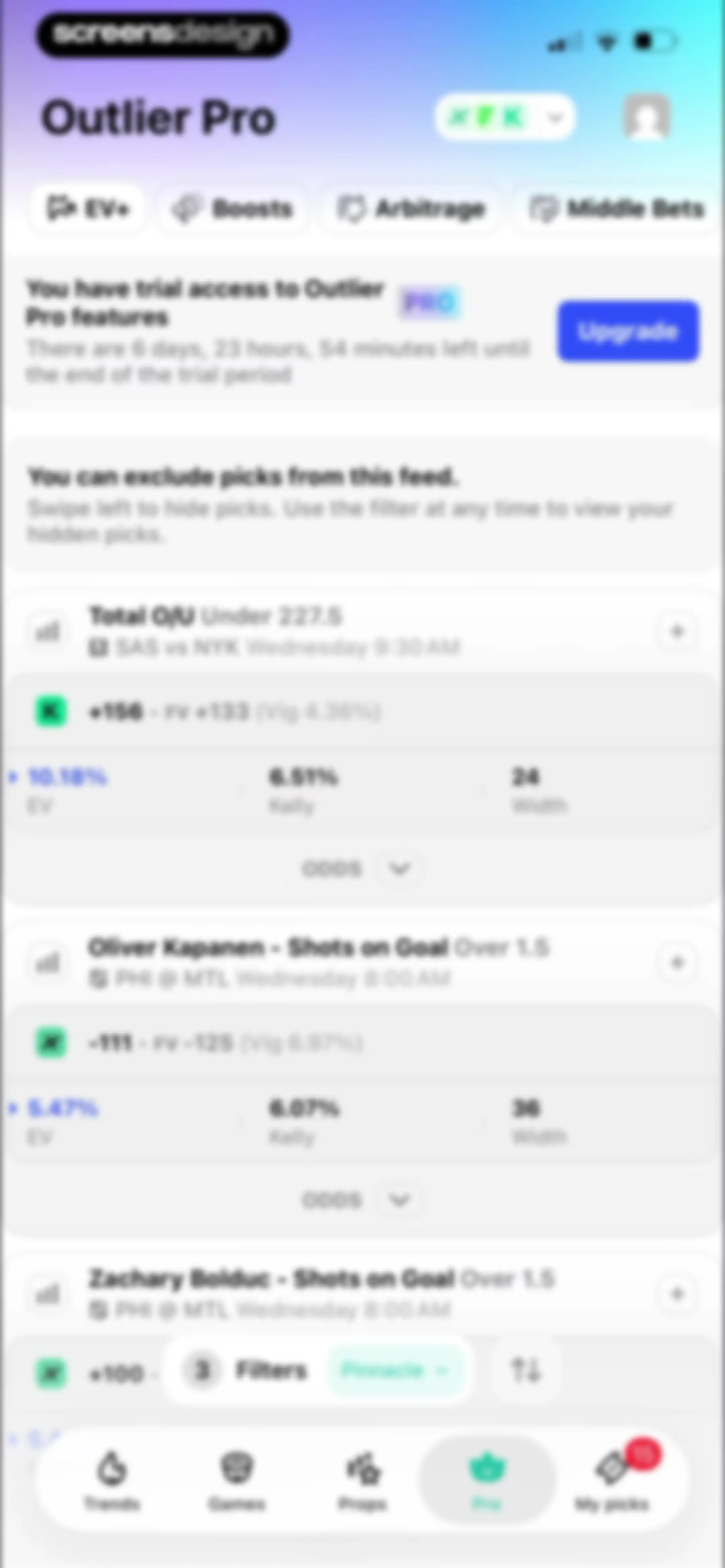 Outlier: Smart Sports Betting screen 74