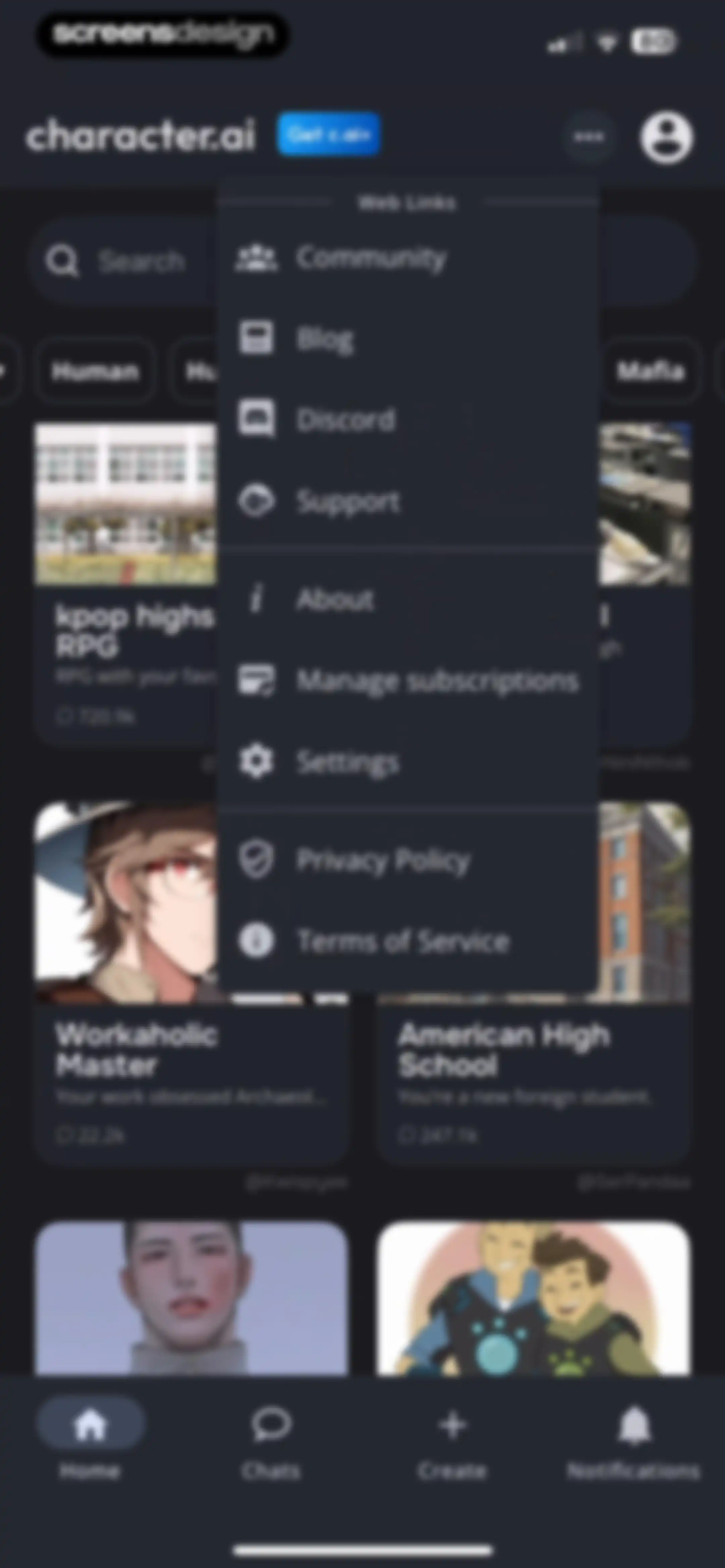 Character AI: Chat, Talk, Text screen 64