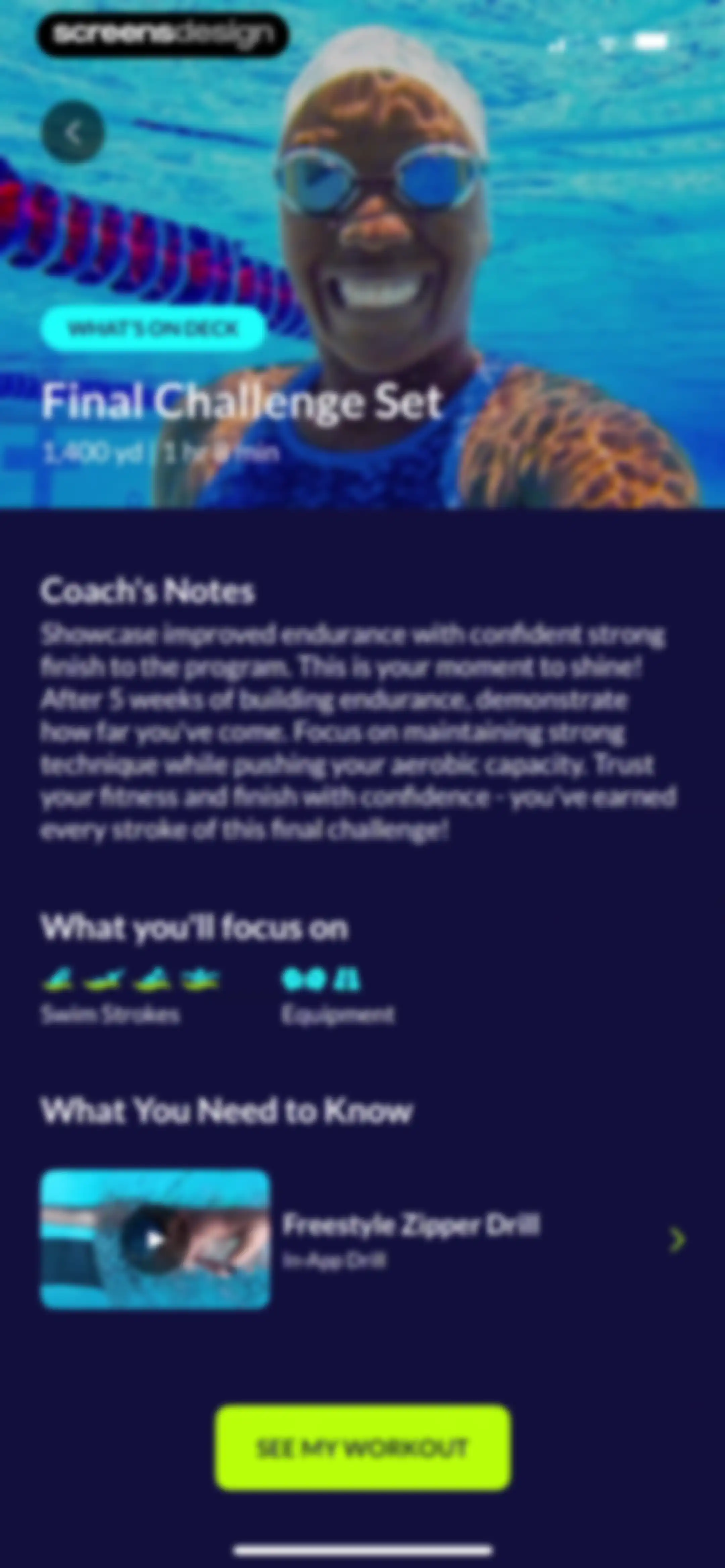 MySwimPro: #1 Swim Workout App screen 105