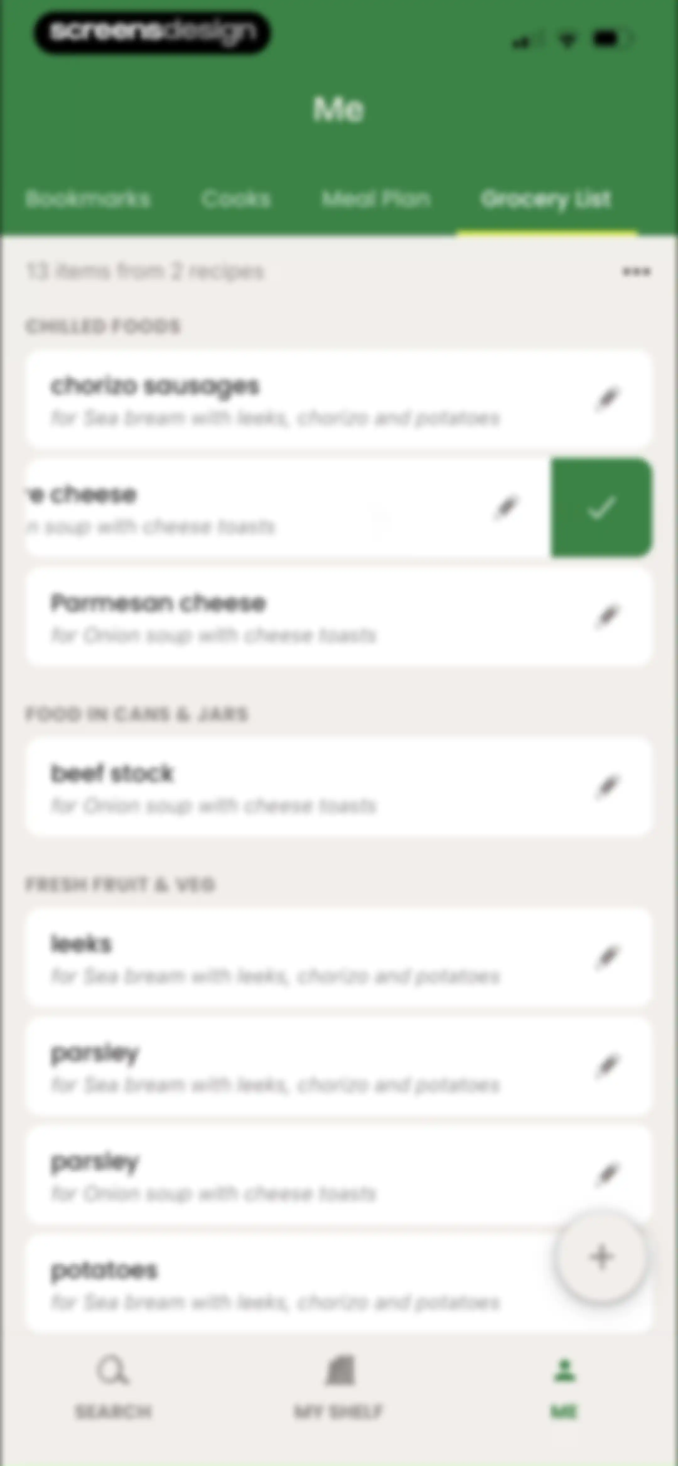 CookShelf: Search Cookbooks screen 105