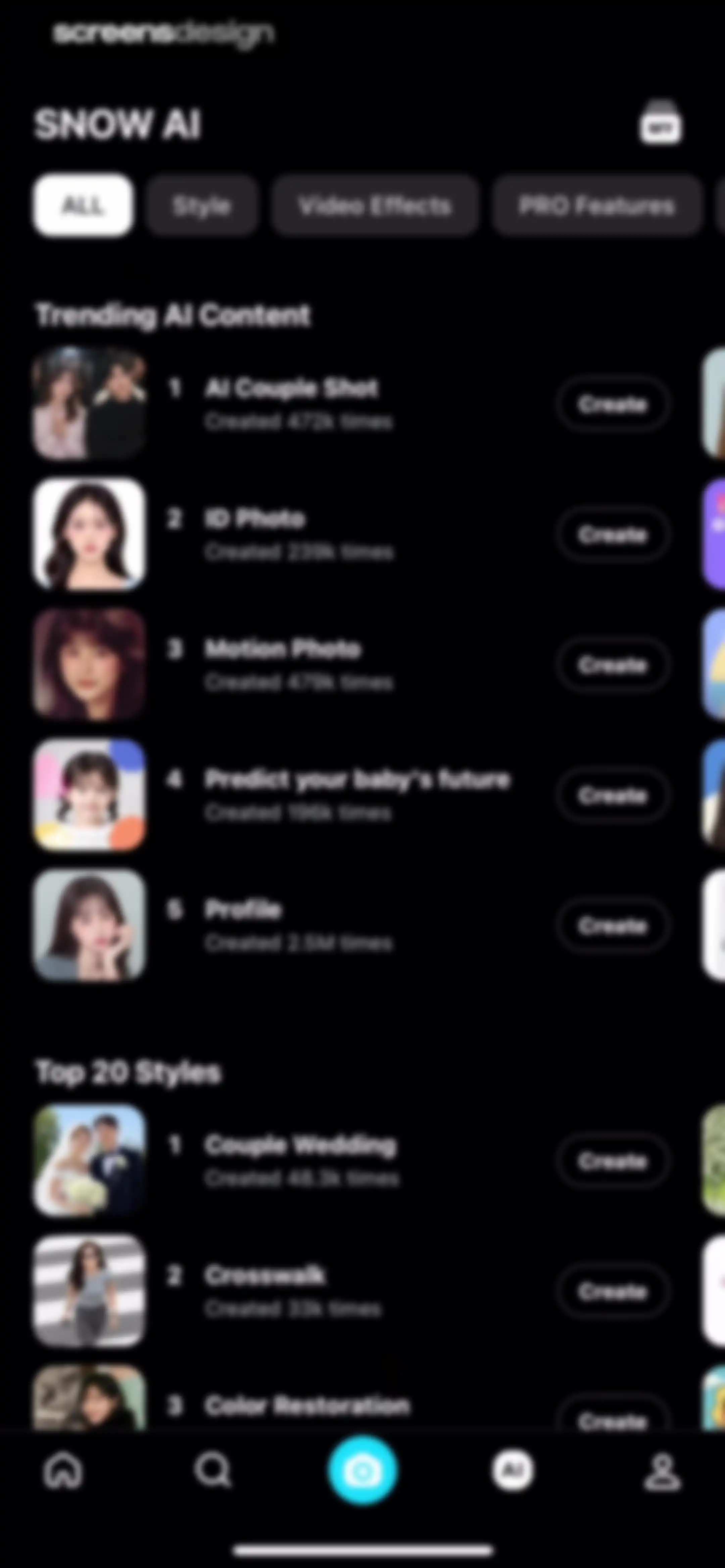 SNOW - AI Profile screen 211