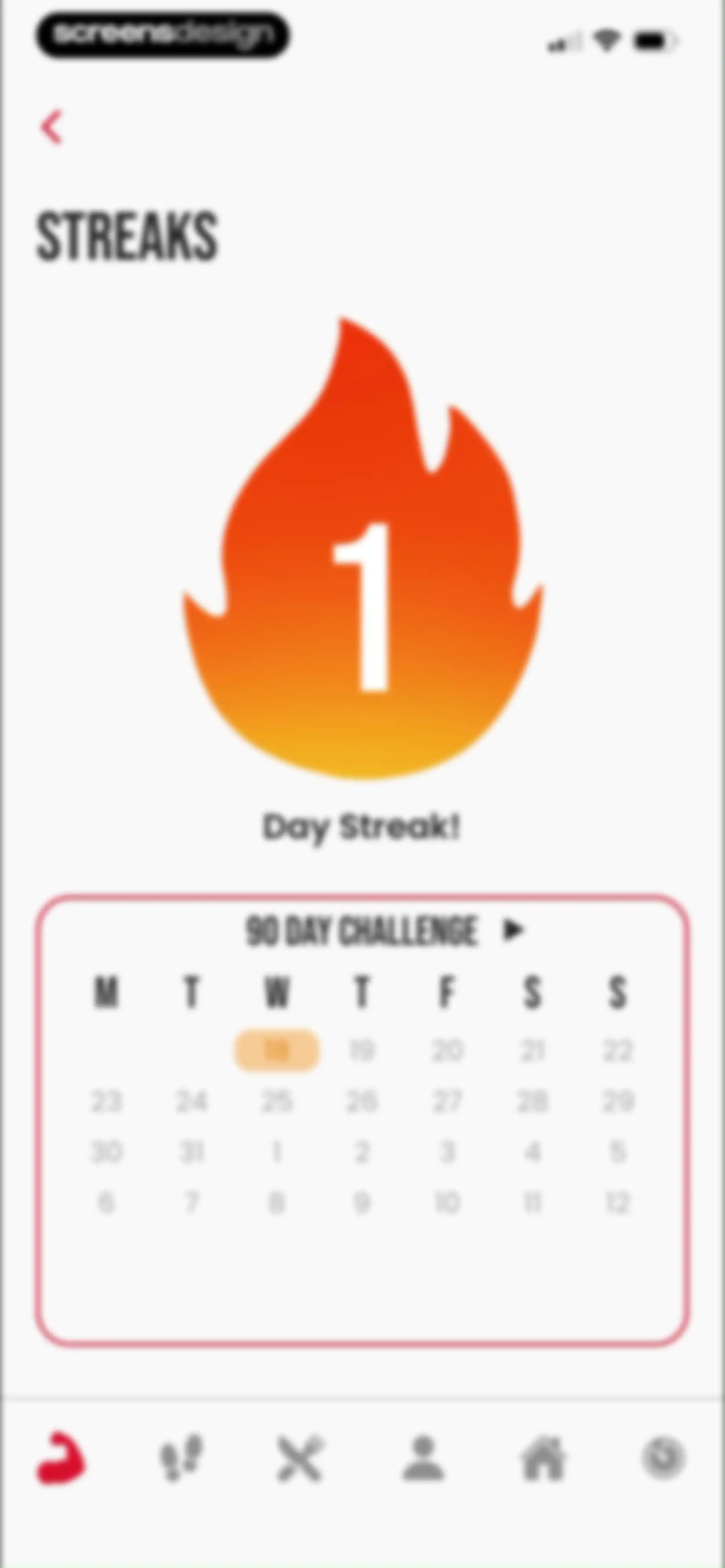 90 Day Challenge screen 58