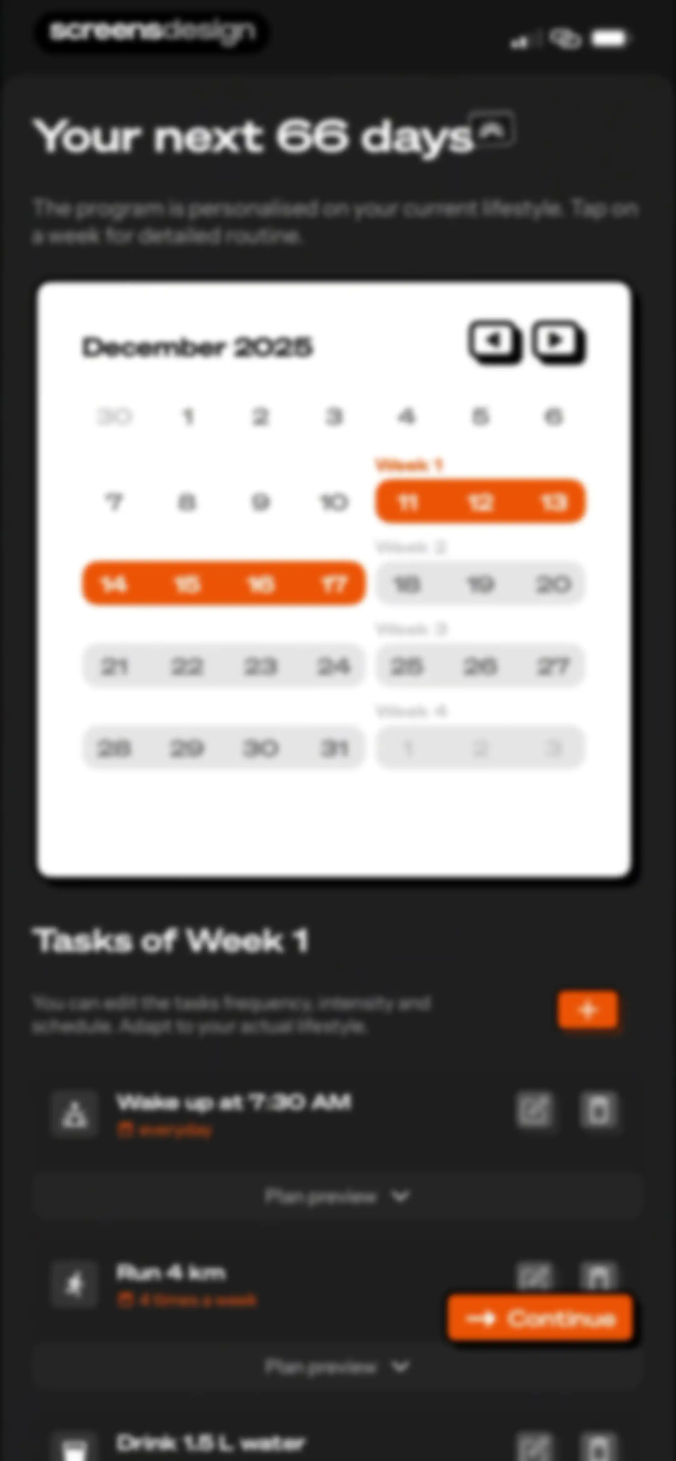 Life Reset: 66 Day Habit screen 75
