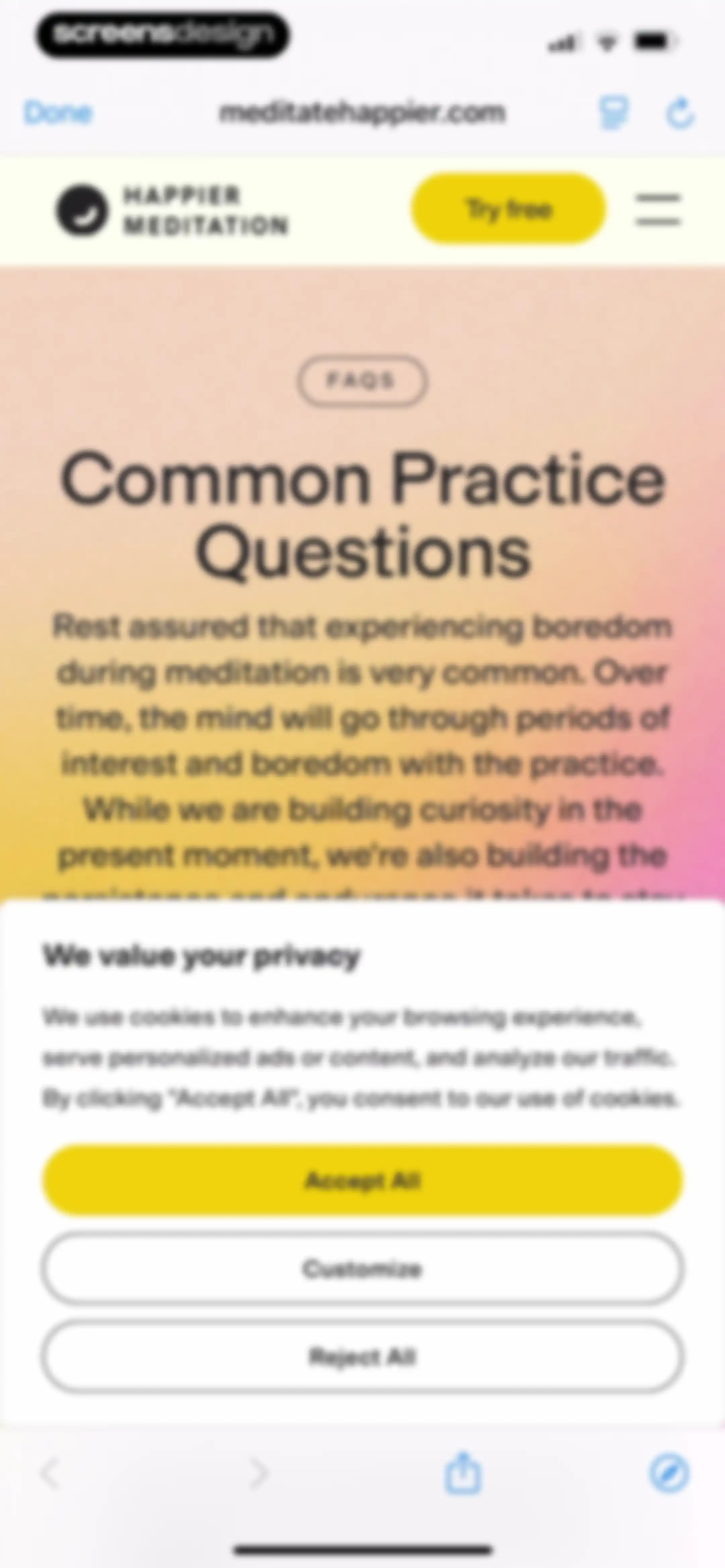Happier Meditation screen 142