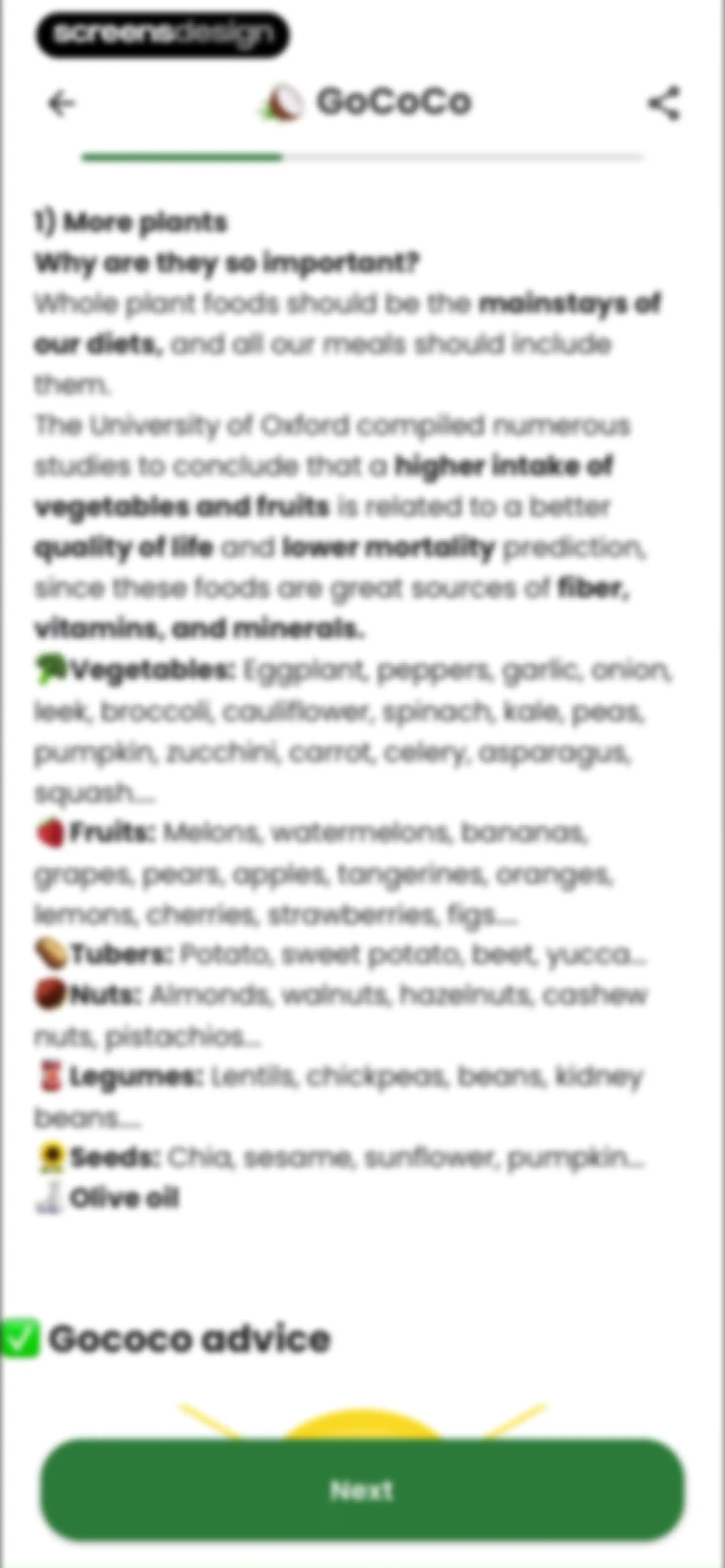 Diabetes food tracker - Gococo screen 125